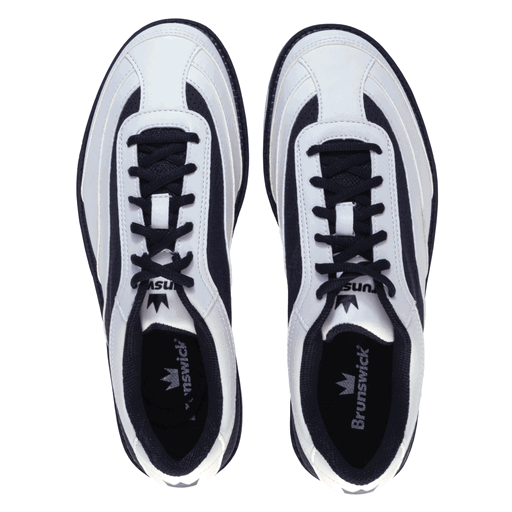 Brunswick Men's Rampage Interchangeable White Right Hand Bowling Shoes - Comfortable & Durable for League Play & Casual Bowling