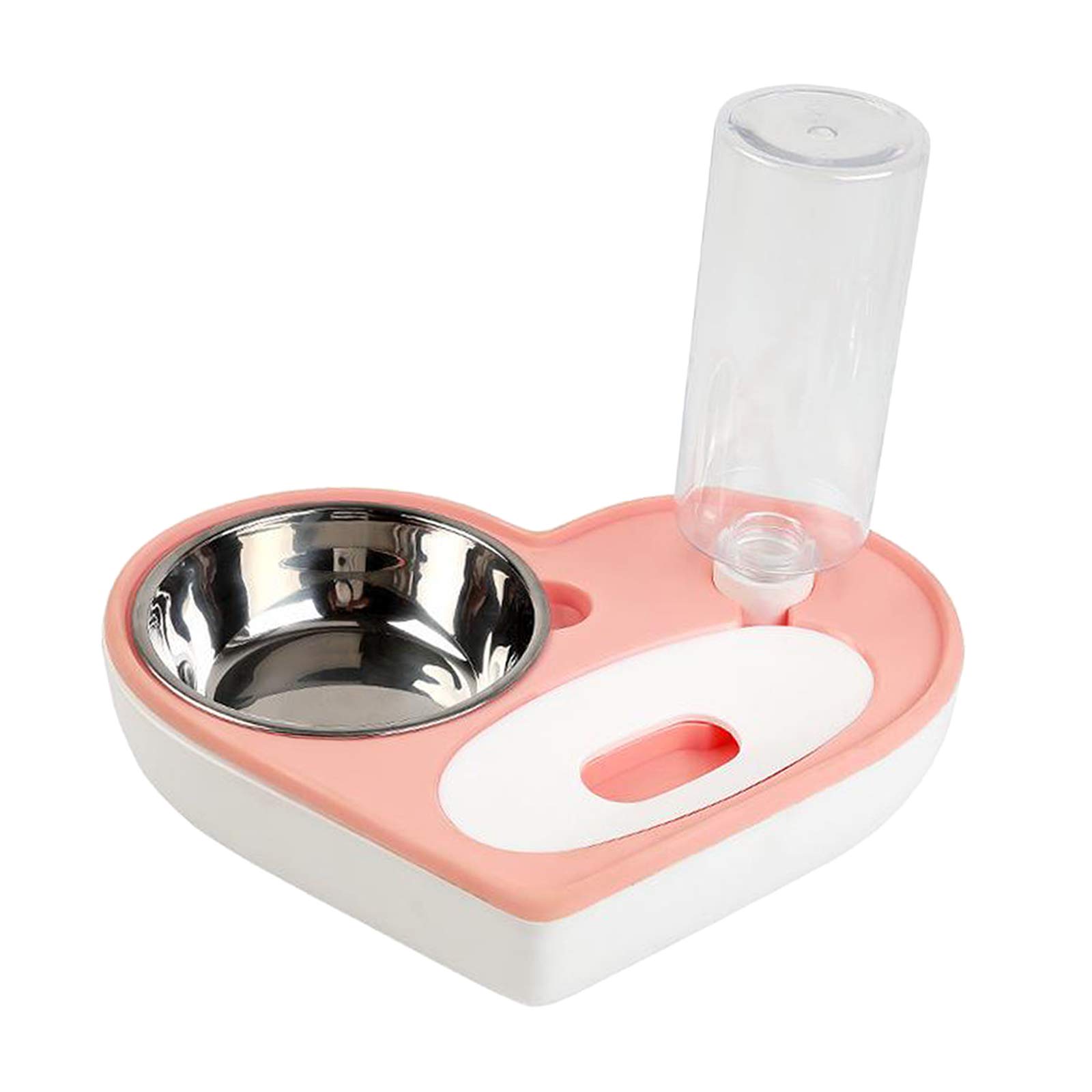 Automatic Pet Cat Dog Food and Water Bowl Set - Self-Feeding Water & Food Dispenser for Cats & Dogs - Pink (Perfect for Home, Office, Travel & Busy Pet Owners)