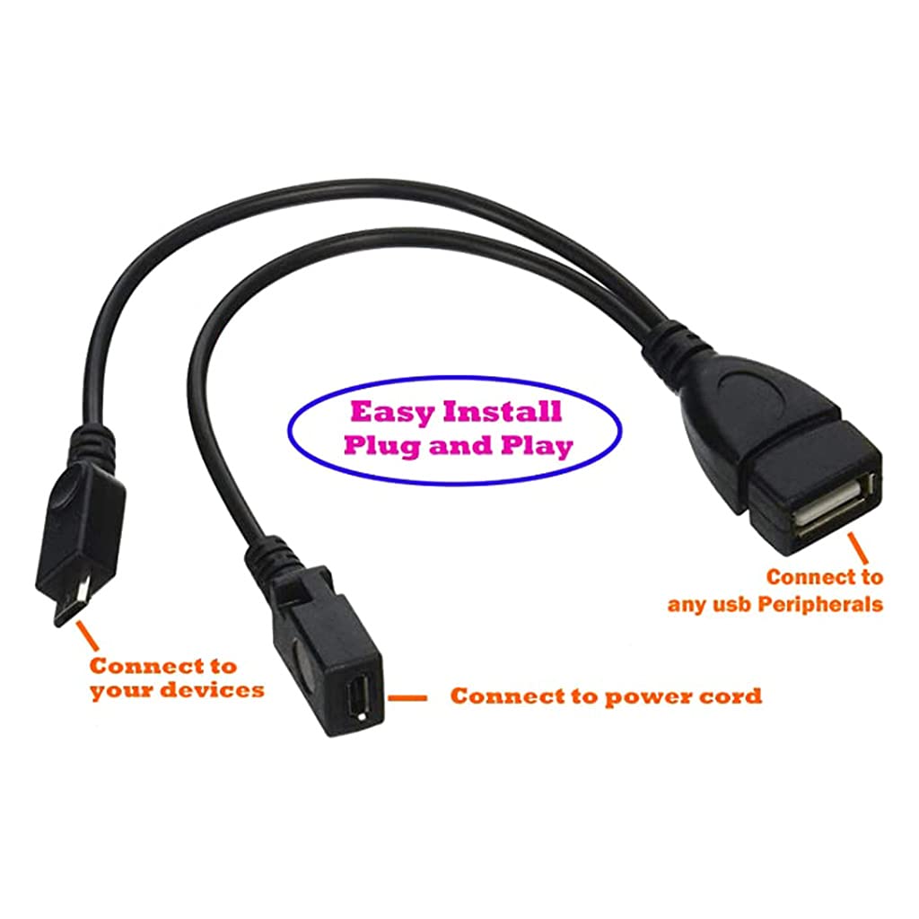 2-in-1 OTG Micro USB Splitter Adapter - Connect Card Reader for Android Phones