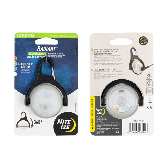 Nite Ize Radiant Rechargeable Micro LED Lantern Disc - Portable Camping Light for Hiking, Emergency & Outdoor Adventures - USB Charging & Multiple Light Modes
