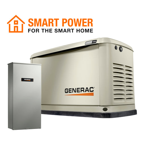Generac Guardian 7225 14kW Automatic Standby Generator with WiFi & 200A SE Transfer Switch - Whole House Backup Power for Storms & Outages - Home Emergency Power Solution for USA