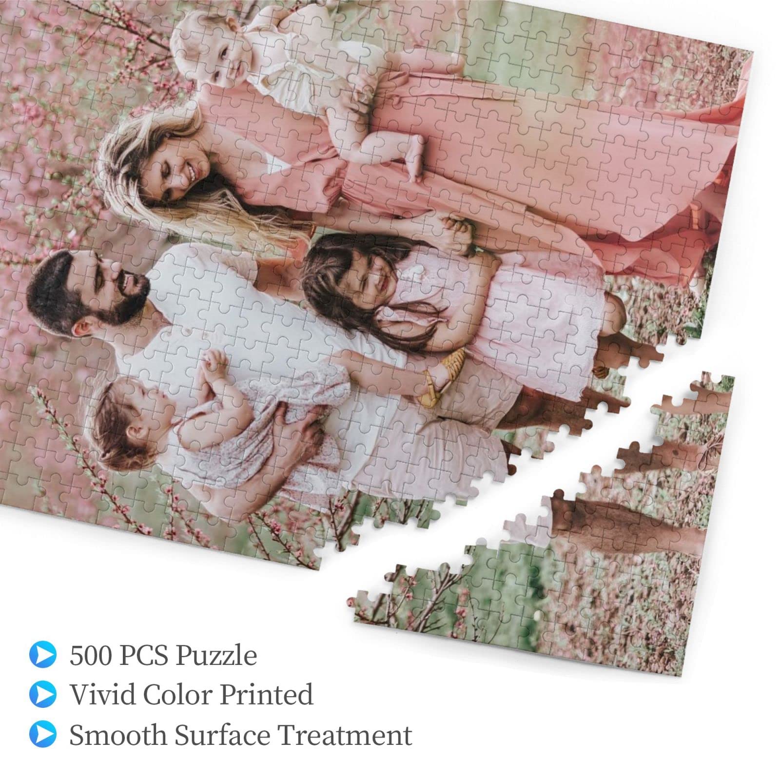 Custom Photo Jigsaw Puzzle - Personalized 300/500/1000 Piece Puzzle for Adults & Kids - Unique Gift for Wedding, Graduation, Family - Perfect for Home Decor, Party Games & Memory Keepsakes