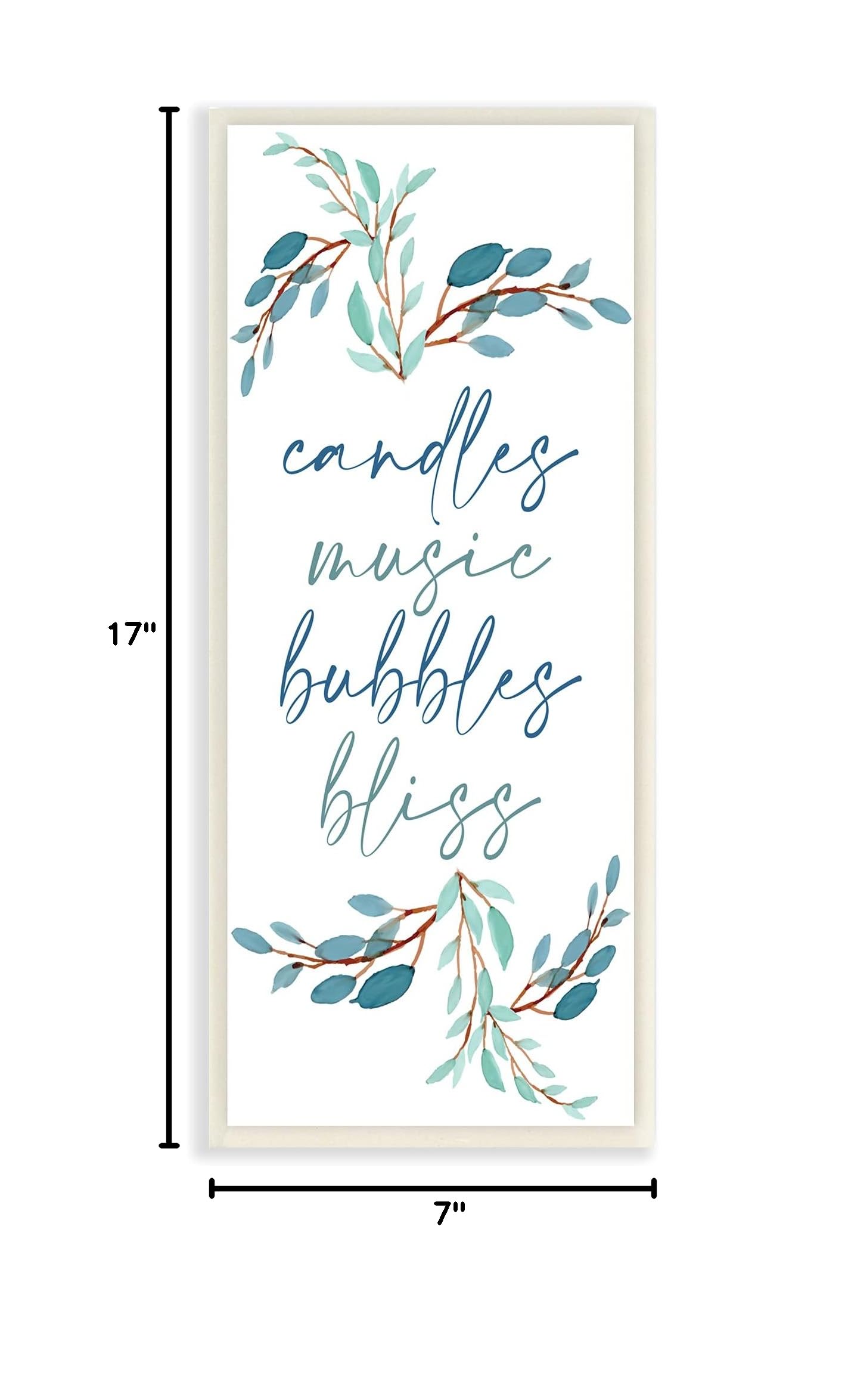 Stupell Industries Scented Candles - Relaxing Music & Bubbles Bliss Aromatherapy for Bathroom & Home Spa | Blue Botanical Scent for Stress Relief & Meditation