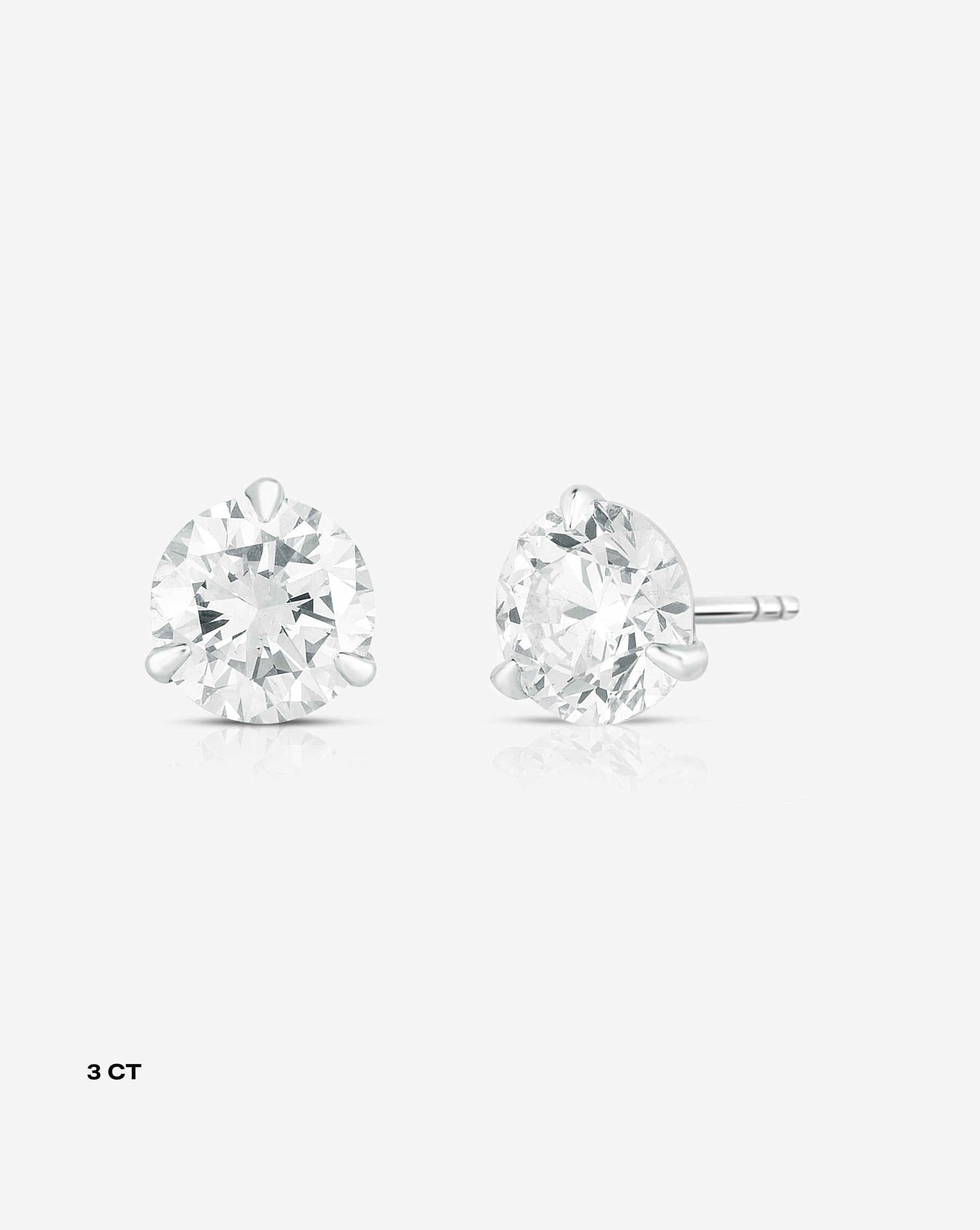 Classic Diamond Stud Earrings for Women - 14K White Gold Round Cut Solitaire Earrings - Perfect for Everyday Wear, Weddings & Special Occasions
