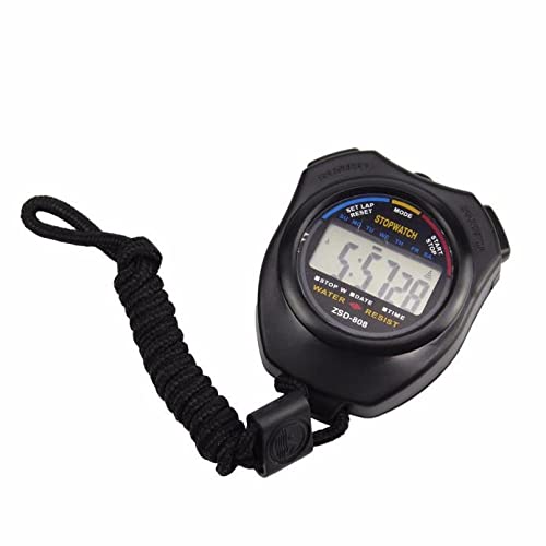 Waterproof Digital Sports Stopwatch with LCD Timer & Chronograph - Adjustable Armband for Running, Swimming, Fitness Training (Black, One Size) | Ideal for Athletes, Coaches & Outdoor Enthusiasts