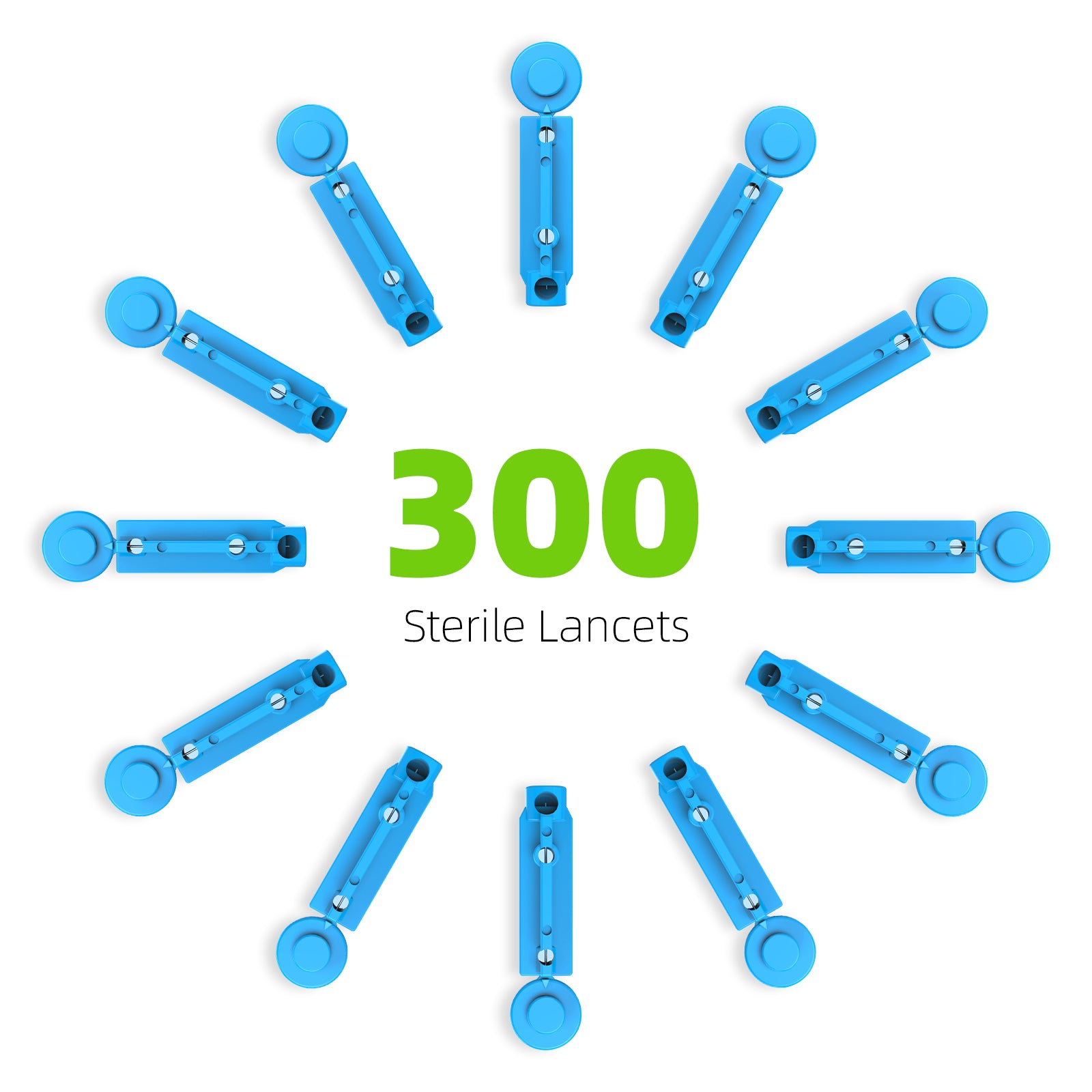 Metene 30G Diabetic Lancets - 300 Count Sterile Blood Lancets for Glucose Testing | Disposable Twist Top Lancets Compatible with Most Lancing Devices | Perfect for Home Blood Sugar Monitoring & Diabetes Care