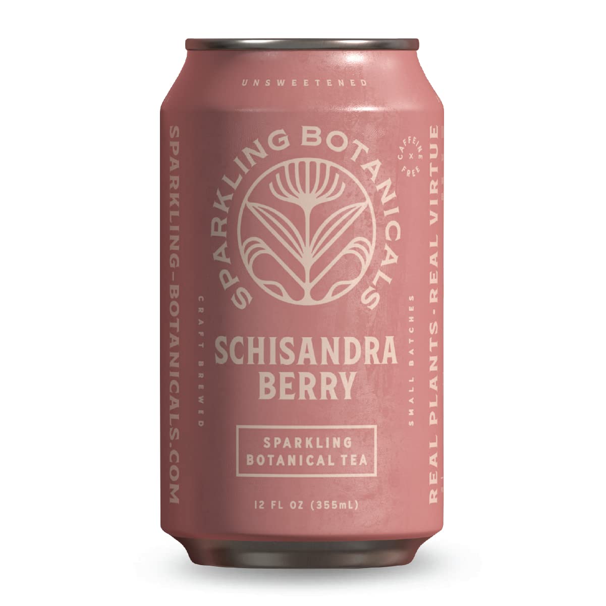 Organic Schisandra Berry Sparkling Botanicals Water - Unsweetened, Zero Sugar, Caffeine Free, Real Plants | Virtus Botanicals | 12 oz (Pack of 12) | Refreshing Healthy Drink for Hydration, Wellness & Relaxation