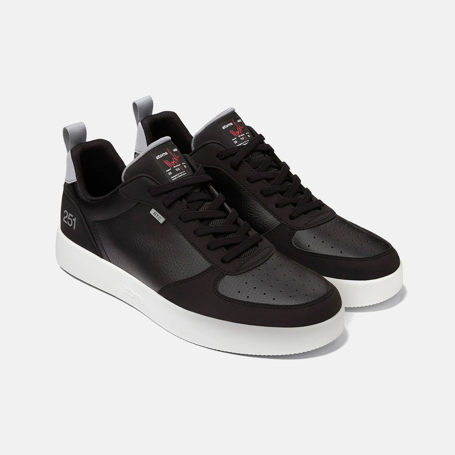 Atoms 251 Low Sneakers - Gray & Black Men's Casual Shoes + Ridge Wallet Bundle | MKBHD Edition | Perfect for Everyday Wear & Dark Mode Style