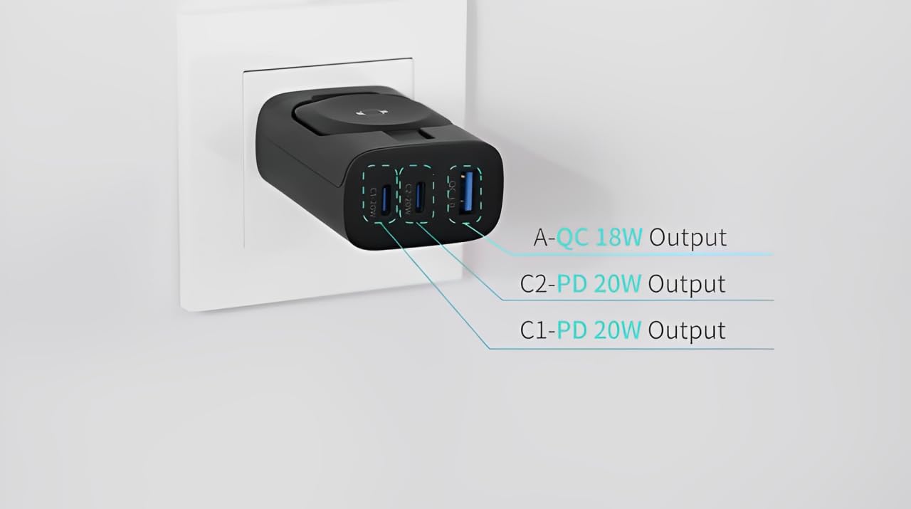 Samsung 43W 4-in-1 Fast Charger for Galaxy Watch, S23, Earbuds & Phones - Travel & Home Use