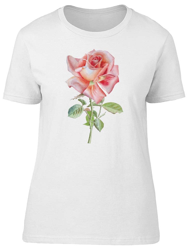 Vintage Rose Print Women's T-Shirt - Floral Cute Flower Tee for Casual Wear & Spring Outfits