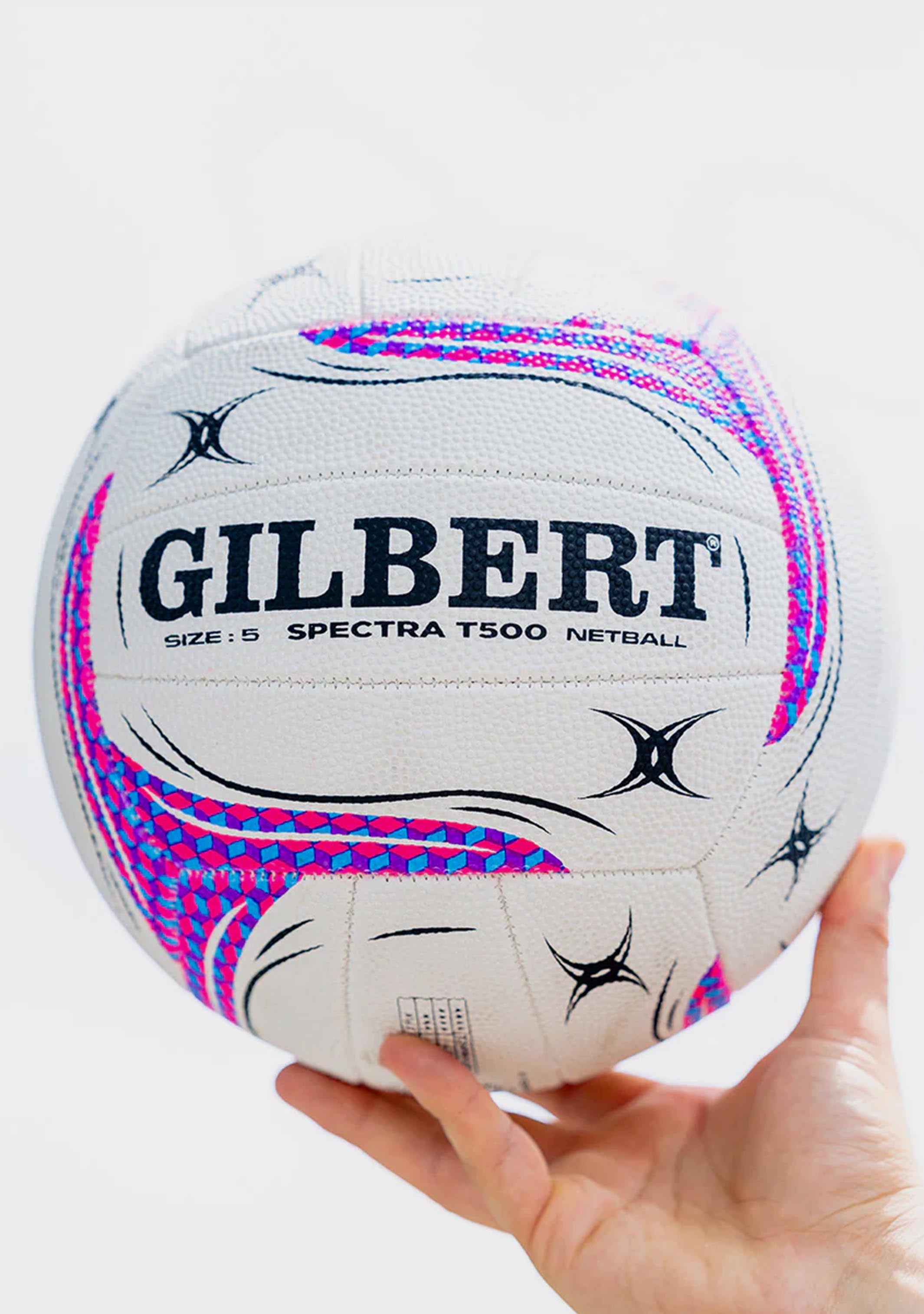 Gilbert Spectra T500 Netball - Official Match Ball for Competitive Play, Training & Outdoor Sports