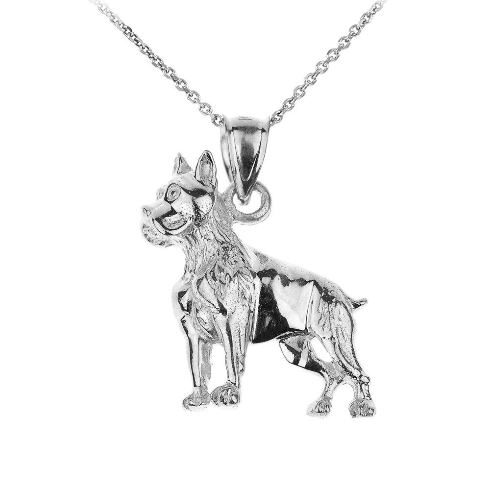 925 Sterling Silver Boxer Dog Charm Pendant Necklace for Women - Dainty Pet Lover Jewelry Gift for Birthday, Anniversary & Everyday Wear