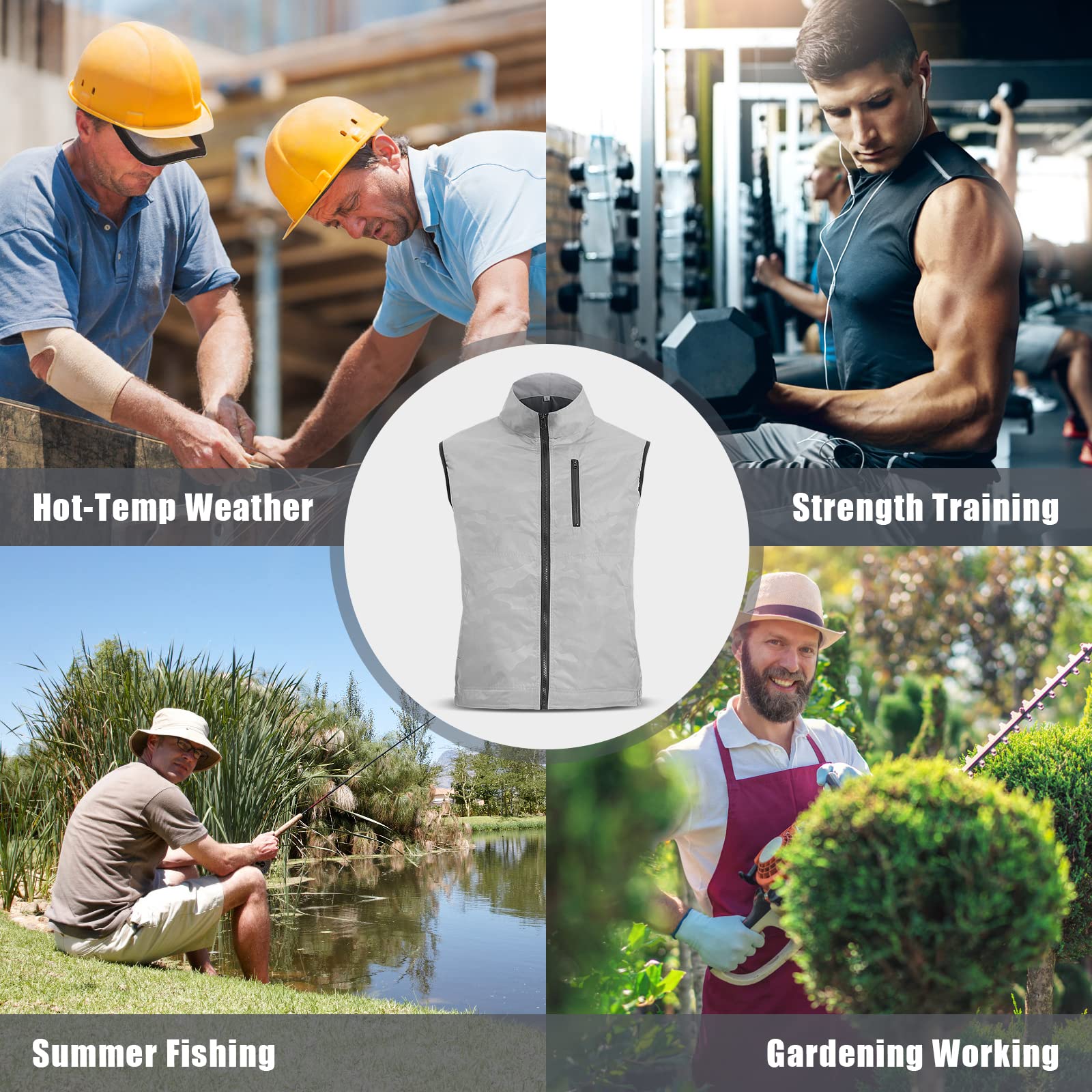 Cooling Vest for Men & Women - Reusable Ice Vest with 24 Ice Packs for Hot Weather - Waterproof & Breathable for Outdoor Work, Sports & Summer Activities