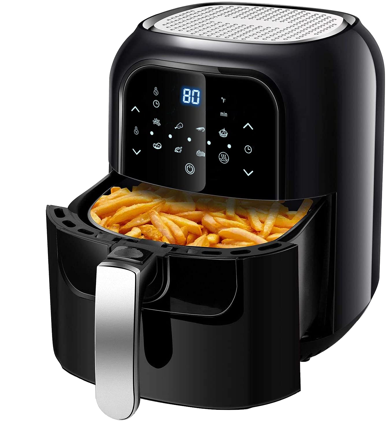 EUROSTAR EAF600B 1400W Digital Air Fryer 5.8QT Large Capacity, Black - Perfect for Healthy Frying, Roasting, Baking & Reheating for Family Meals