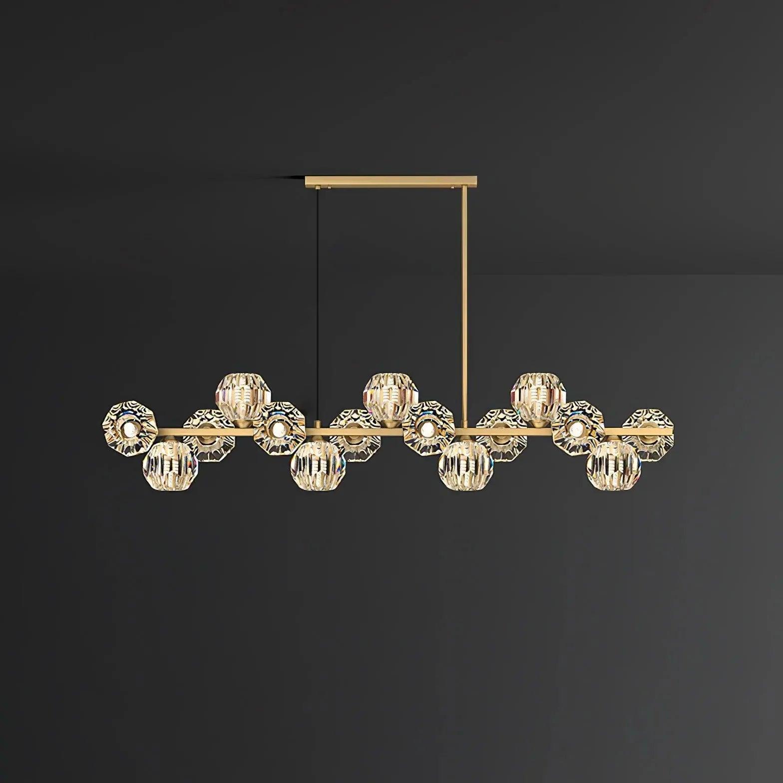 Modern Multi Circular Transparent Glass Ball Linear Pendant Light - Elegant Dining Room & Kitchen Island Lighting Fixture for Home Decor