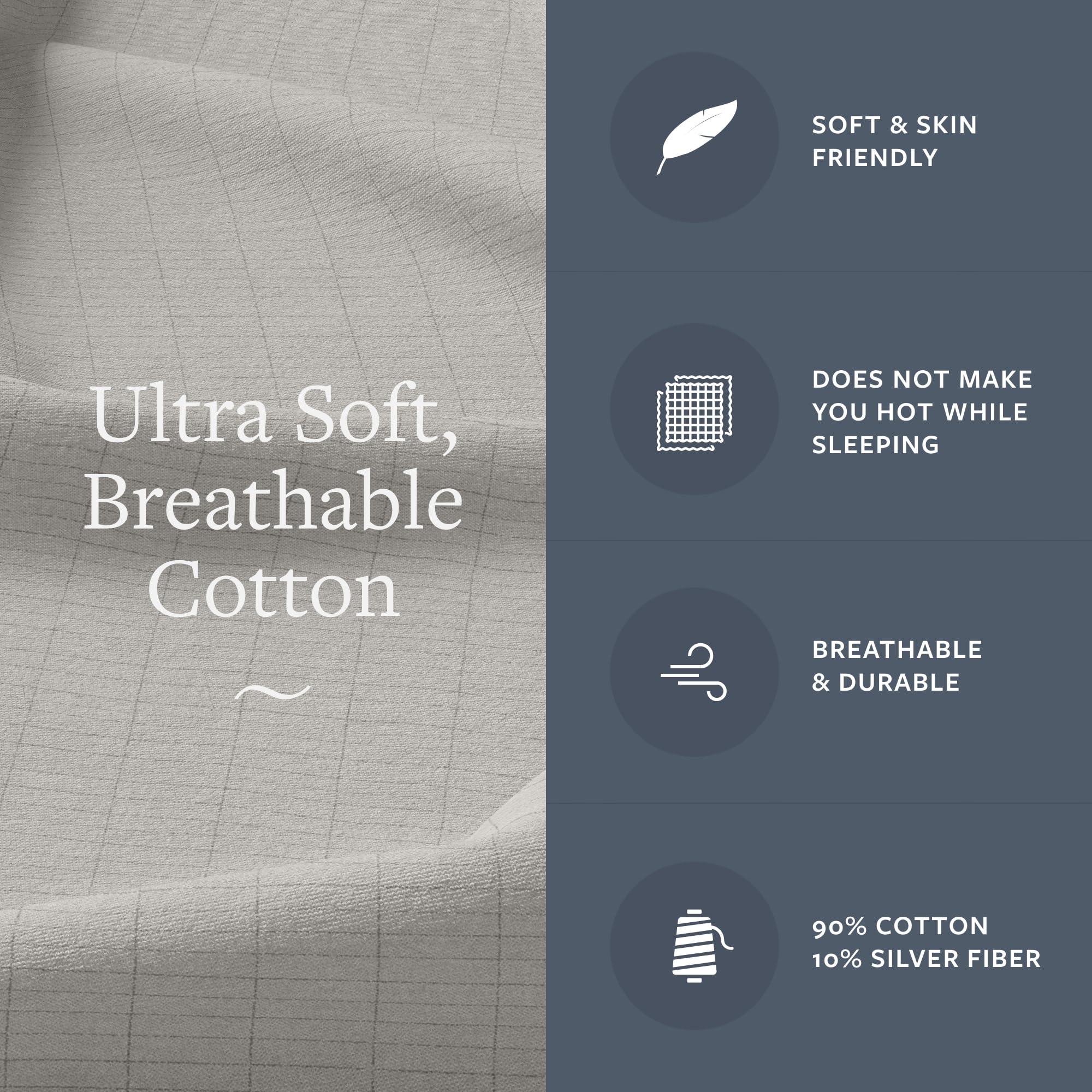 GroundLuxe Organic Fitted Grounding Sheet with 10% Silver Fiber - EMF Protection for Better Sleep & Pain Relief - Perfect for Home, Office & Travel Use