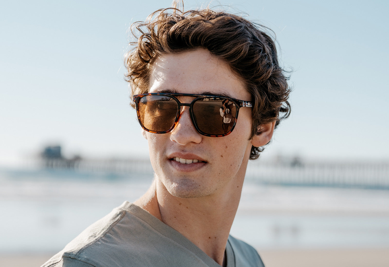 Brightsides Glossy Tortoise Shell & Amber Sunglasses - Stylish UV Protection Shades for Women & Men | Perfect for Beach, Driving & Outdoor Activities