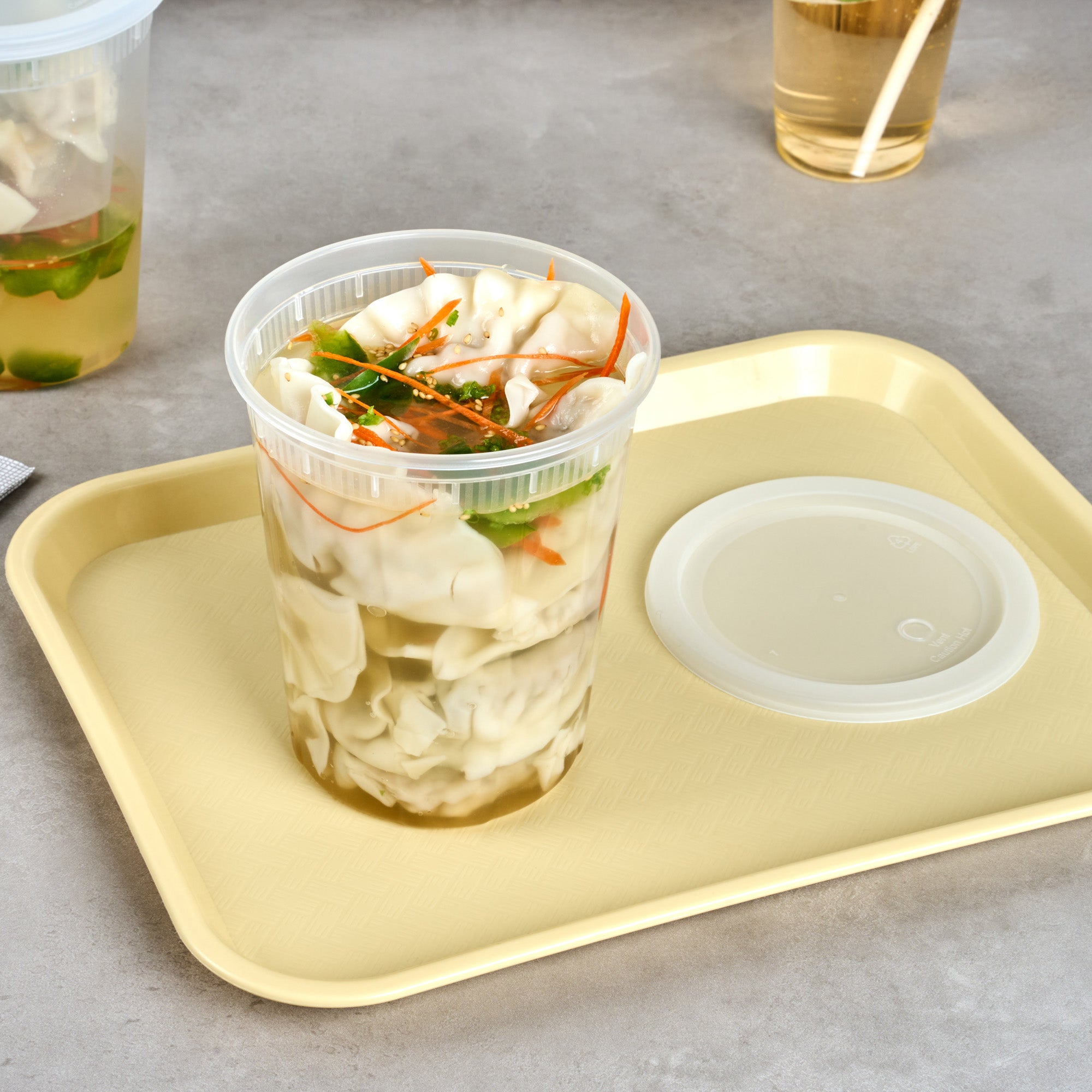 40oz Clear Plastic Soup Containers with Lids - 50 Pack Round Microwave Safe Food Storage Containers for Takeout, Meal Prep & Leftovers