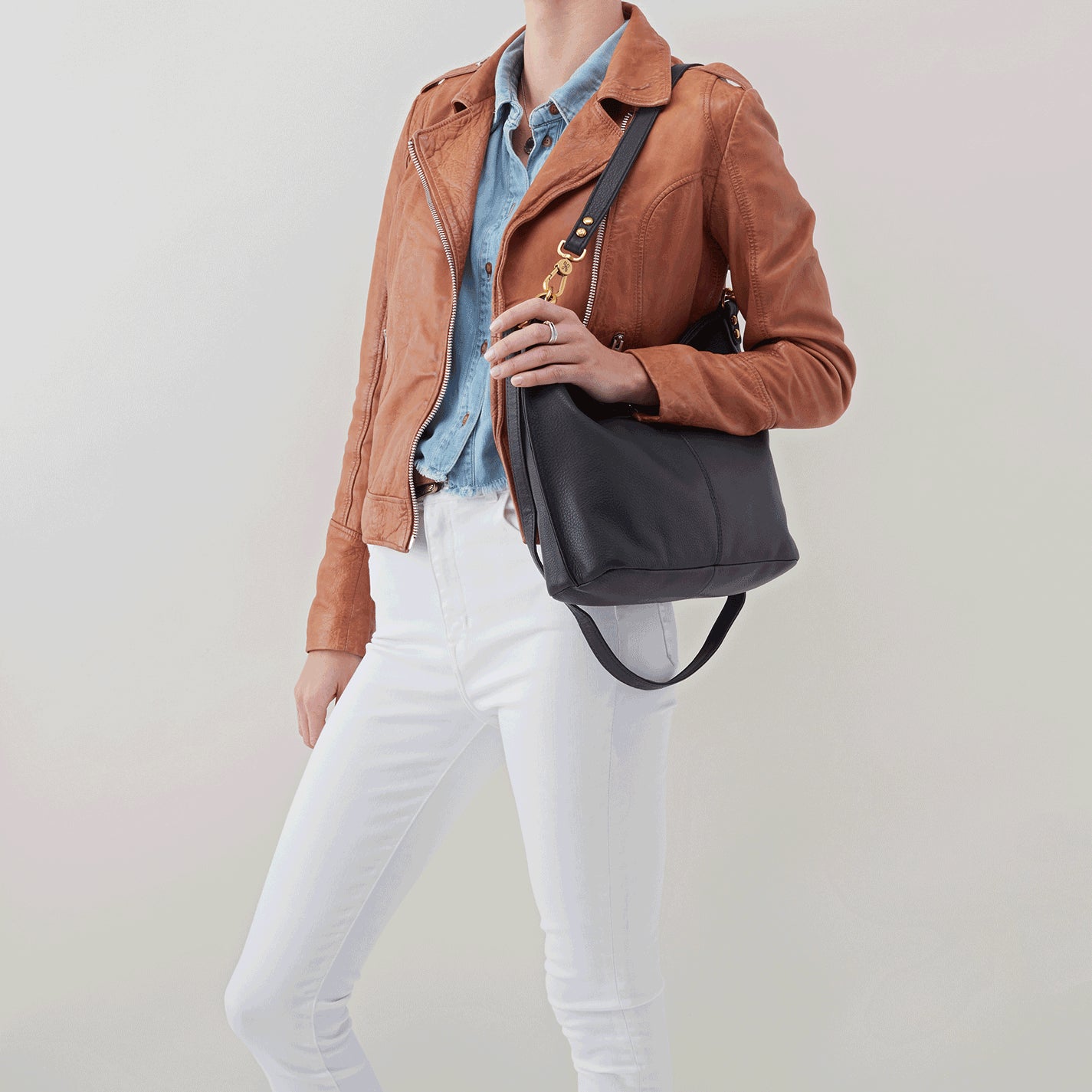 Premium Pebbled Leather Pier Shoulder Bag for Women - Stylish Black Crossbody Purse for Work, Travel & Everyday Use