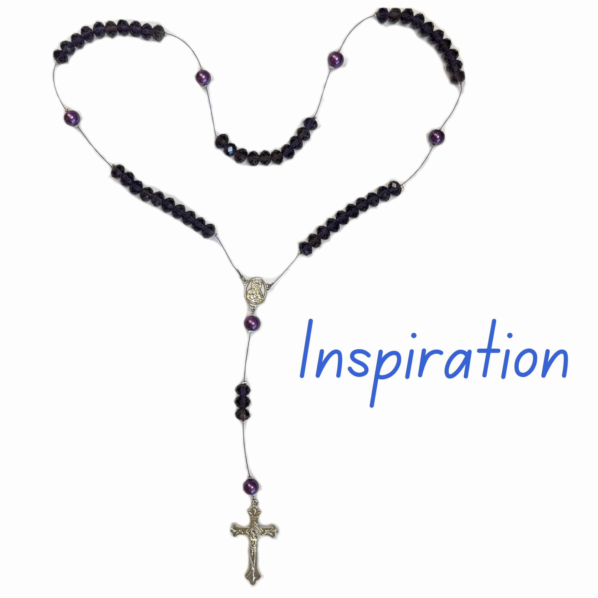 Linpeng Rosary Making Kit - Purple Catholic Prayer Beads, DIY Jewelry Supplies for Crafters, Perfect Gift for Beaders & Religious Devotion, Home Prayer & Meditation Accessories