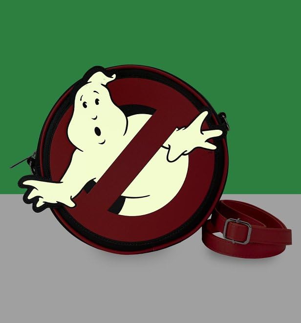 Loungefly Ghostbusters No Ghosts Logo Glow in The Dark Crossbody Bag - Slim Shoulder Purse for Women, Perfect for Halloween Cosplay, Comic Con & Everyday Use