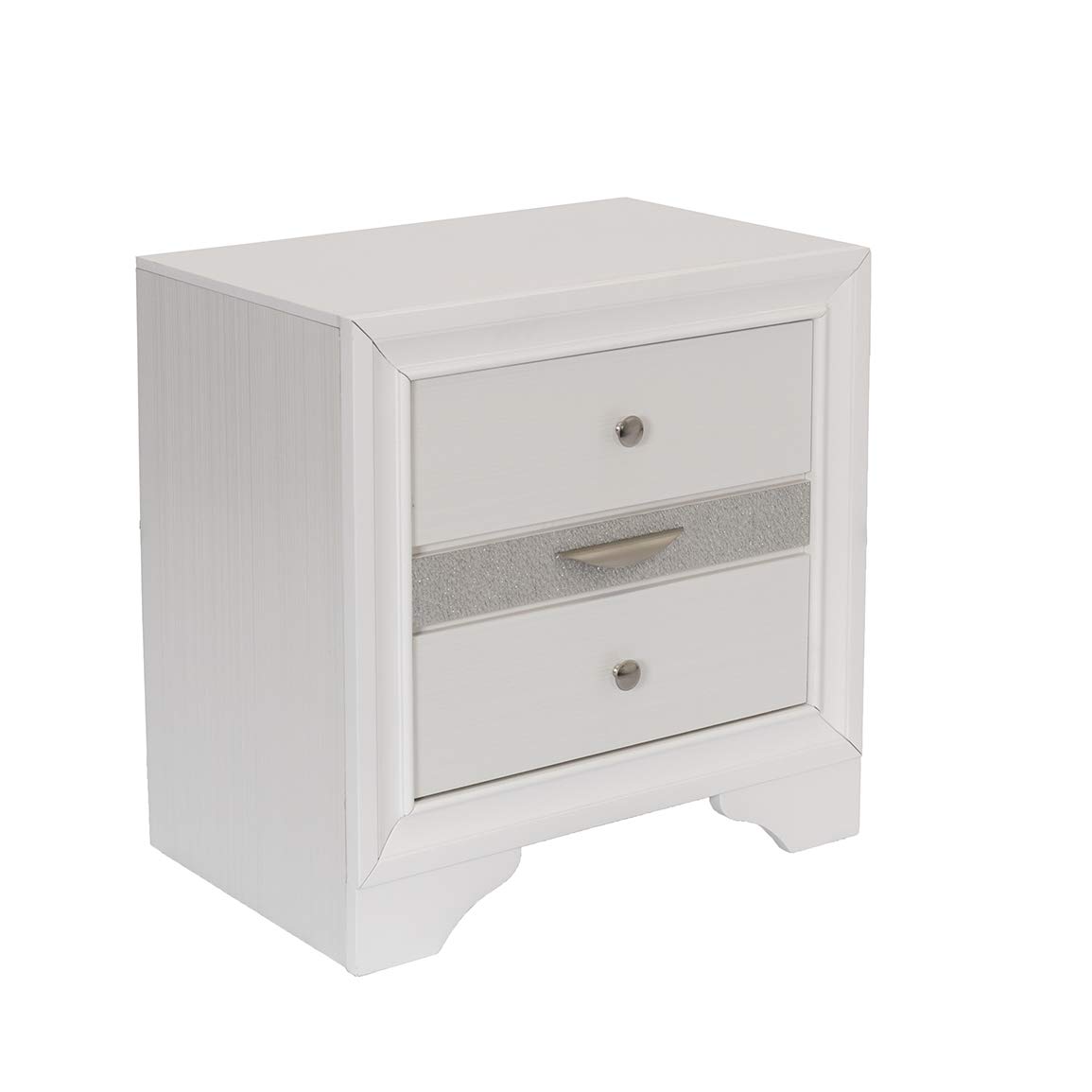 Premium White CATHERINE Nightstand - Solid Wood Bedside Table with Drawer for Bedroom, Living Room & Guest Room - Modern & Stylish Home Decor