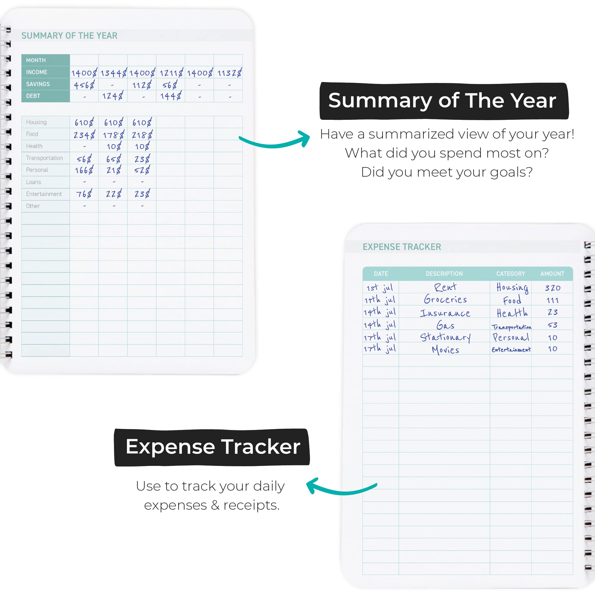 Budget Planner & Expense Tracker Notebook - Finance Organizer for Money Management | Home & Office Use