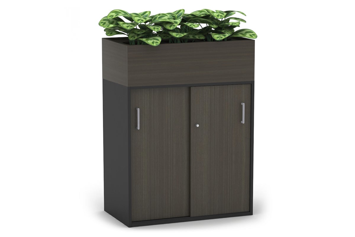 Uniform Medium Credenza with Planter Box - 800W x 1125H x 428D - Modern Storage Cabinet for Living Room, Bedroom or Office - Perfect for Home Organization and Indoor Plant Display