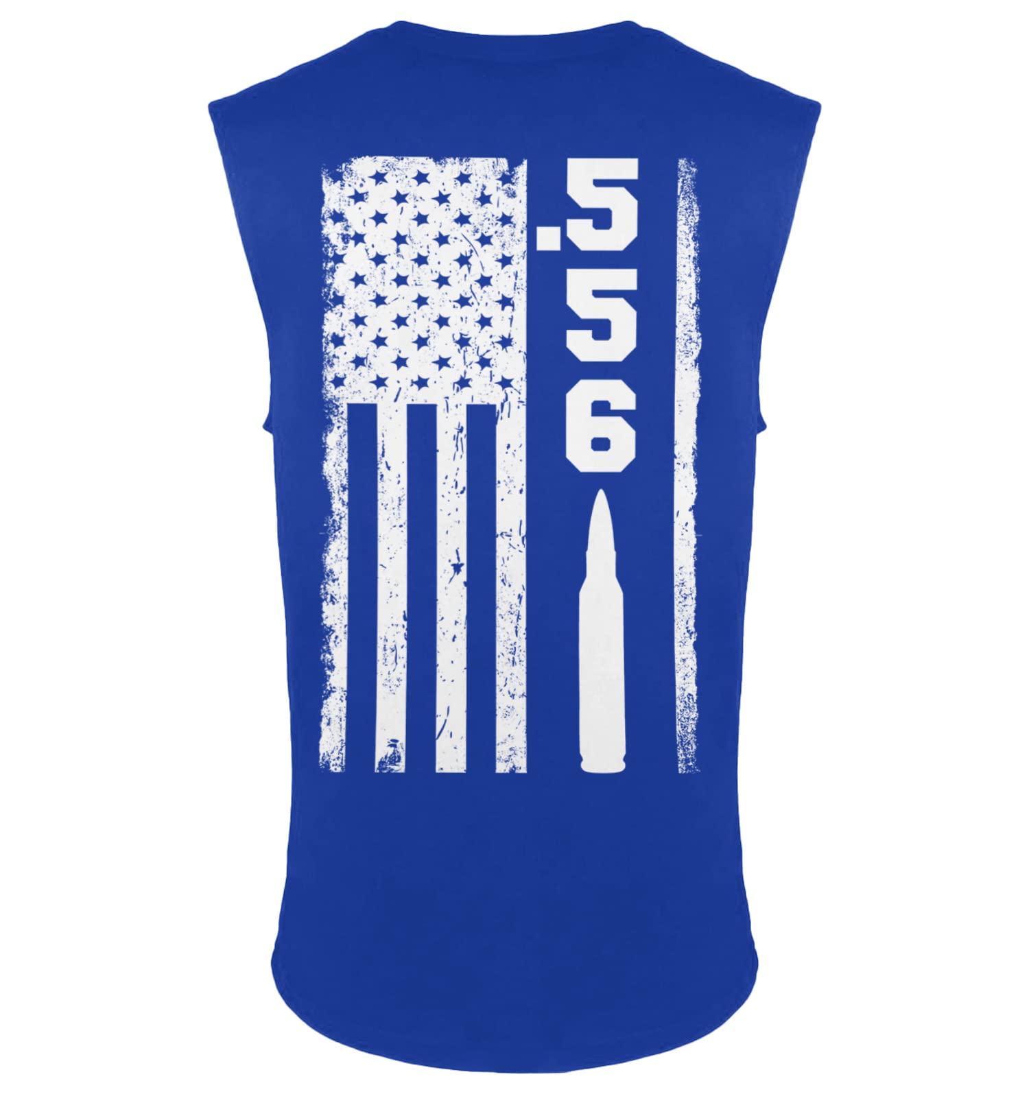 Tcombo .556 Caliber American Flag - 2nd Amendment Patriotic Men's Sleeveless Shirt for Shooting Range & Outdoor Activities | USA Military Apparel