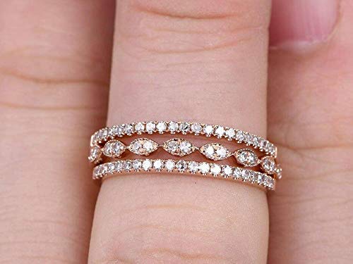 1.50 Carat 3-Piece Wedding Ring Set - 18K Gold Plated Stackable Bridal Band for Engagement, Anniversary & Proposal - Perfect for Bridal Shower, Vow Renewal & Romantic Occasions