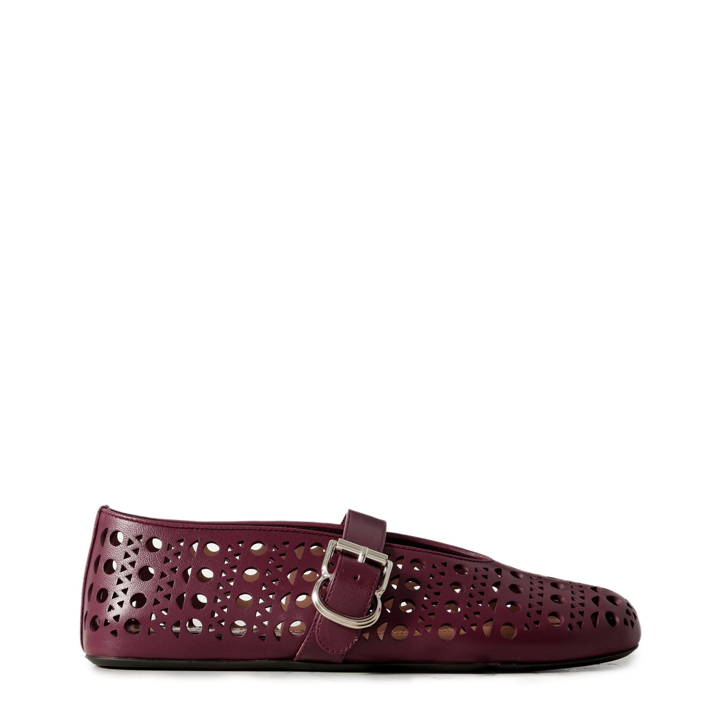 Laser Vienne Ballet Flats - Women's Comfortable Pointed Toe Flat Shoes in Burgundy (Grenat) | Perfect for Work, Office, Wedding & Everyday Wear