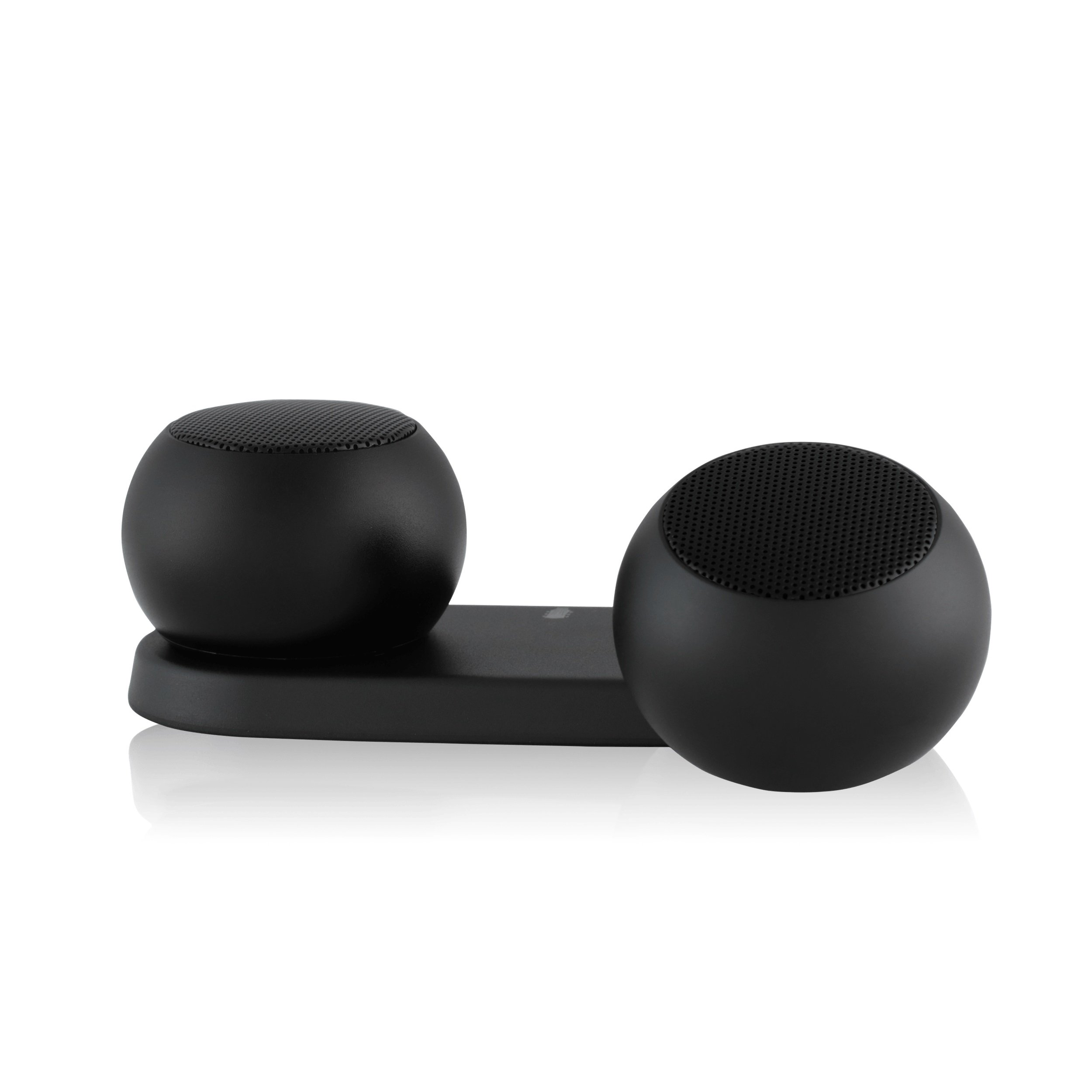 Premium Heavy Metal Mini Wireless Bluetooth Speakers - Powerful Bass & Clear Sound - Pair 2 for True Wireless Stereo (TWS) - Portable Outdoor/Indoor Use for Parties, Travel, Home & Office (Charcoal, Set of 2)