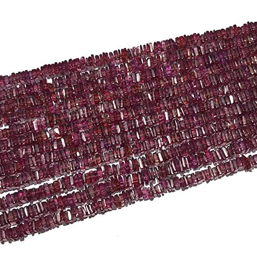 Natural Rhodolite Garnet Square Heishi Beads - 4.5mm Size, 16