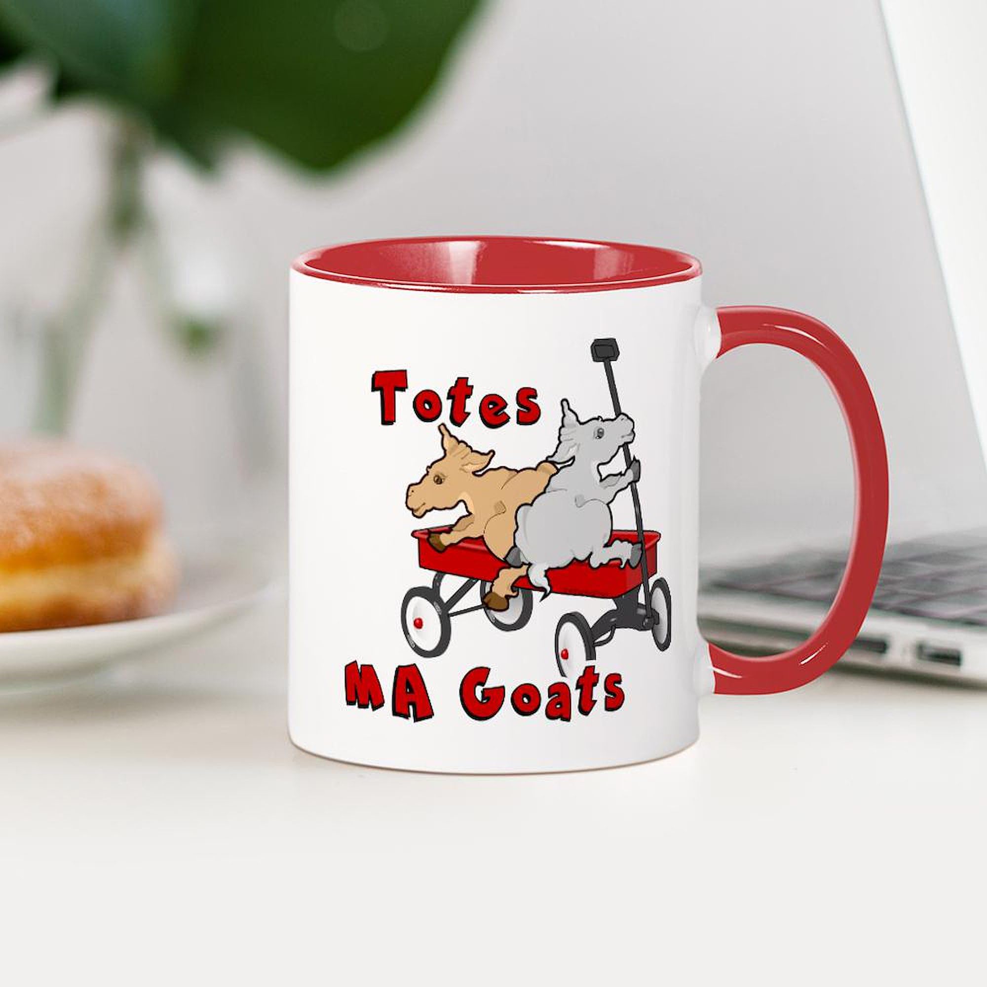 **CafePress Totes Magoats Red Wagon Ceramic Coffee Mug - 11 oz (325 ml) - Funny & Unique Gift for Coffee Lovers - Perfect for Home, Office, or Camping**