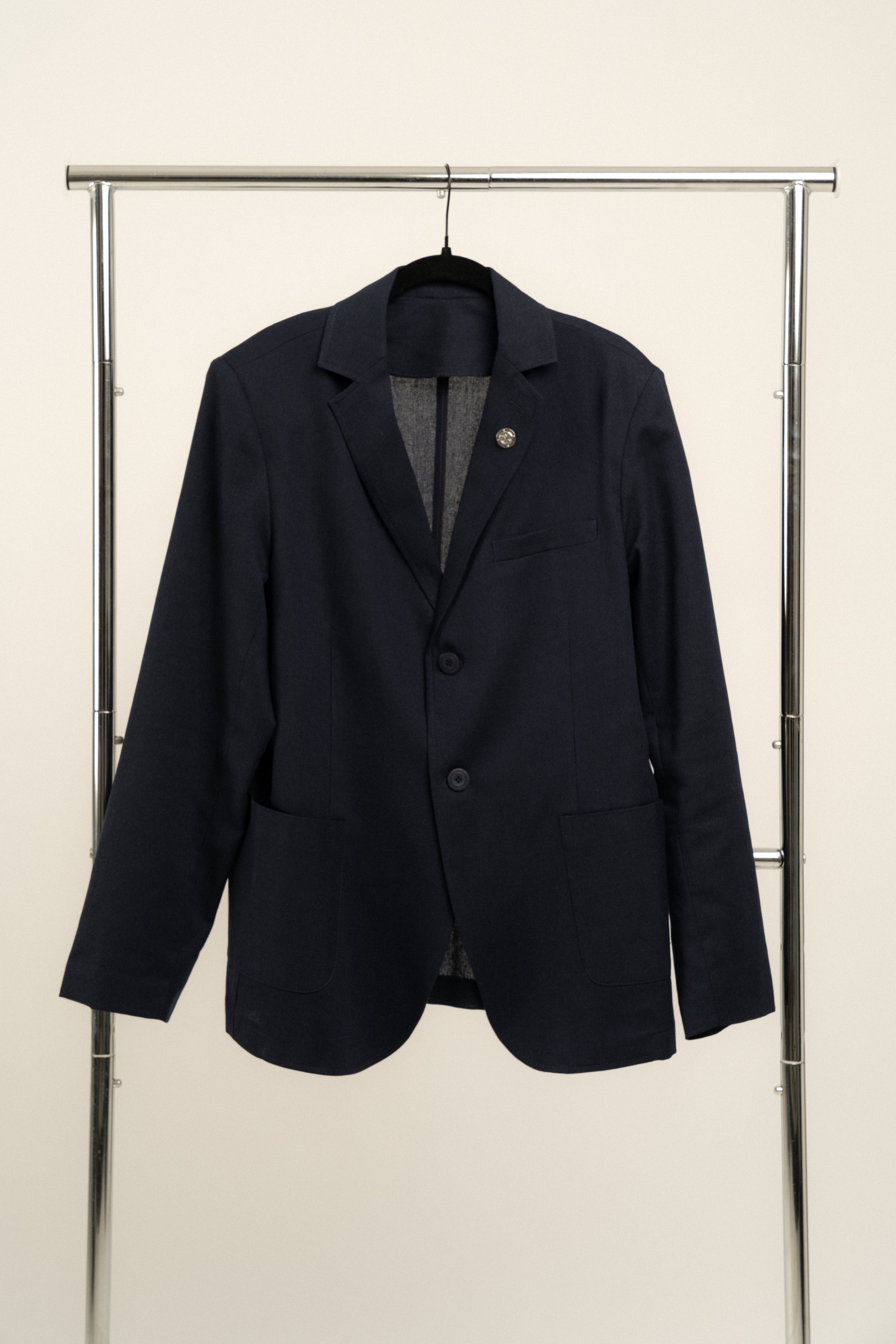 Premium Newport Navy Linen Blazer for Men - Breathable Summer Business Casual Jacket - Perfect for Weddings, Office & Outdoor Events