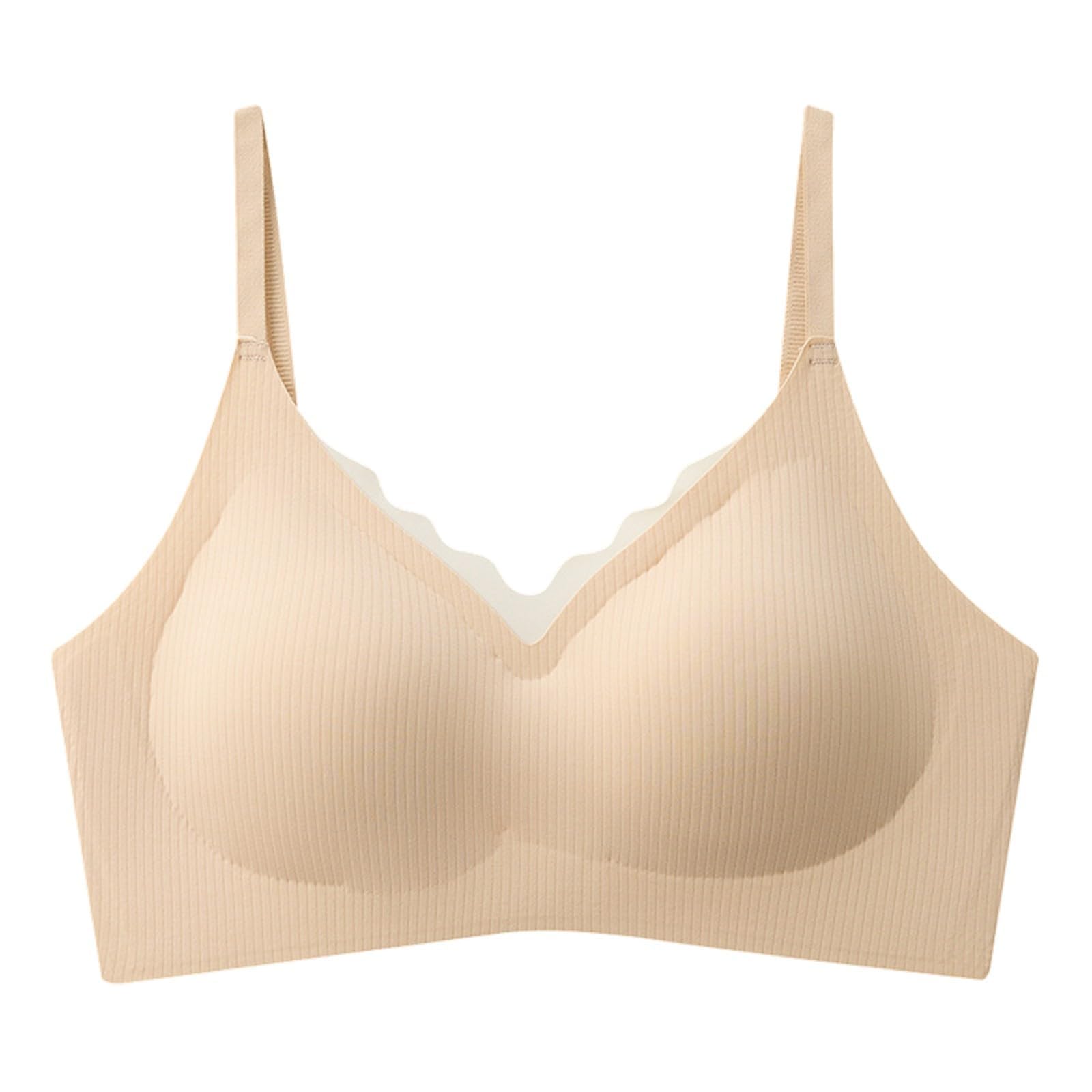 Seamless Bras for Women - Smoothing Wireless Bralette with Scalloped Edge, Push Up & Full Coverage Comfort - Perfect for Everyday Wear, Workouts, and Lounge