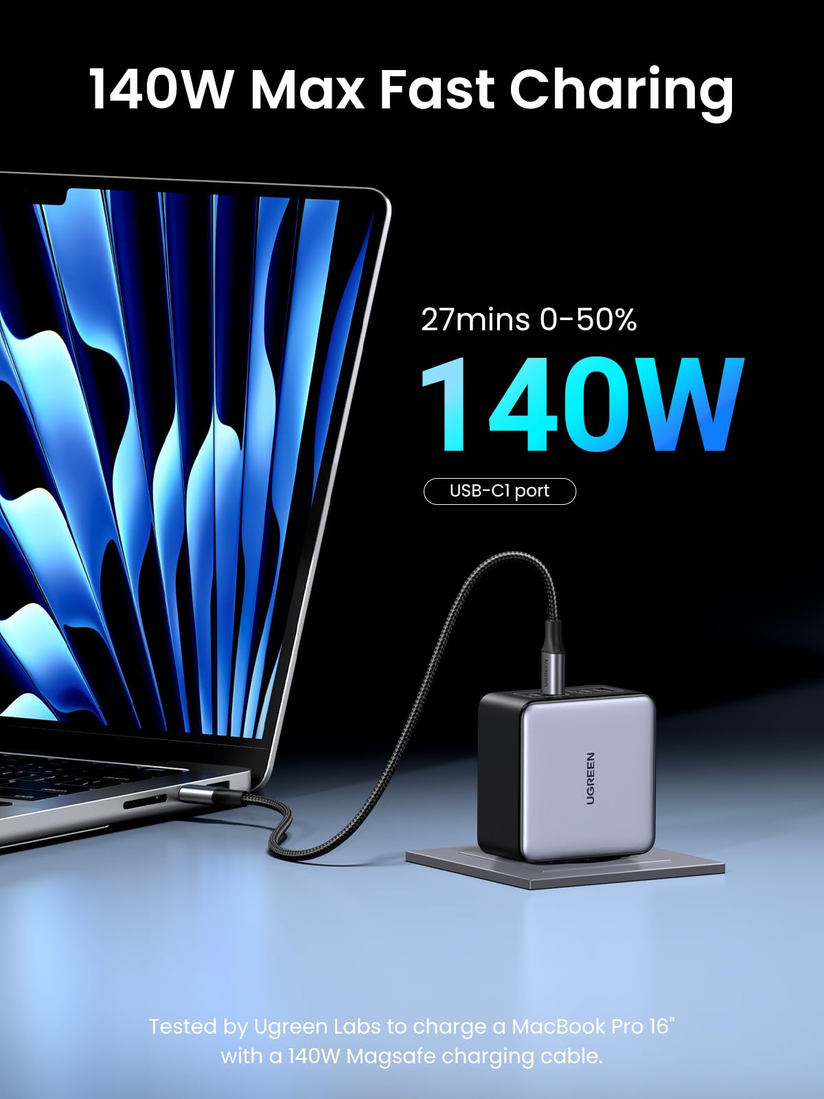 UGREEN Nexode X Series 160W USB C GaN Charger - 4-Port PD 3.1 PPS Fast Wall Charger for MacBook Pro/Air, Dell XPS, iPhone 15 Pro/14, iPad Pro, Galaxy S24/S23, Pixel 8, Steam Deck - Compact Foldable Design for Travel & Home Office Use