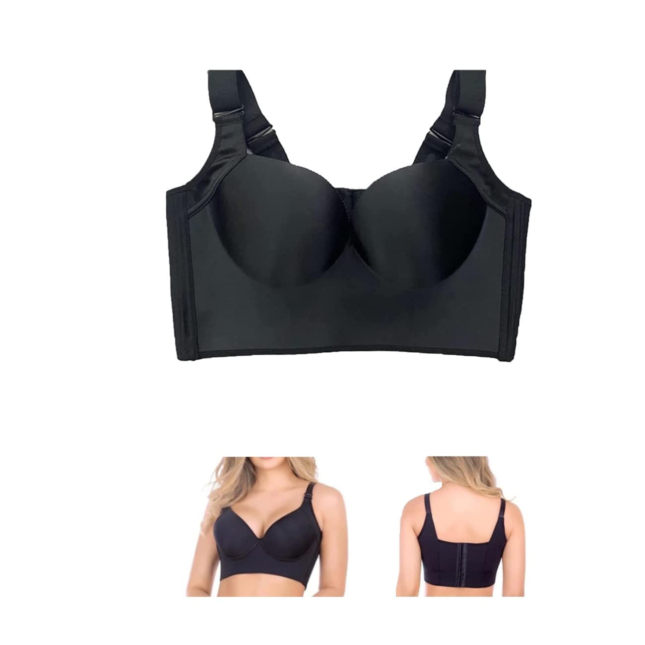 LELEBEAR Women's Shapewear Bra with Deep Cups - Seamless Back Fat Control & Full Coverage Support - Perfect for Everyday Wear, Workouts & Special Occasions