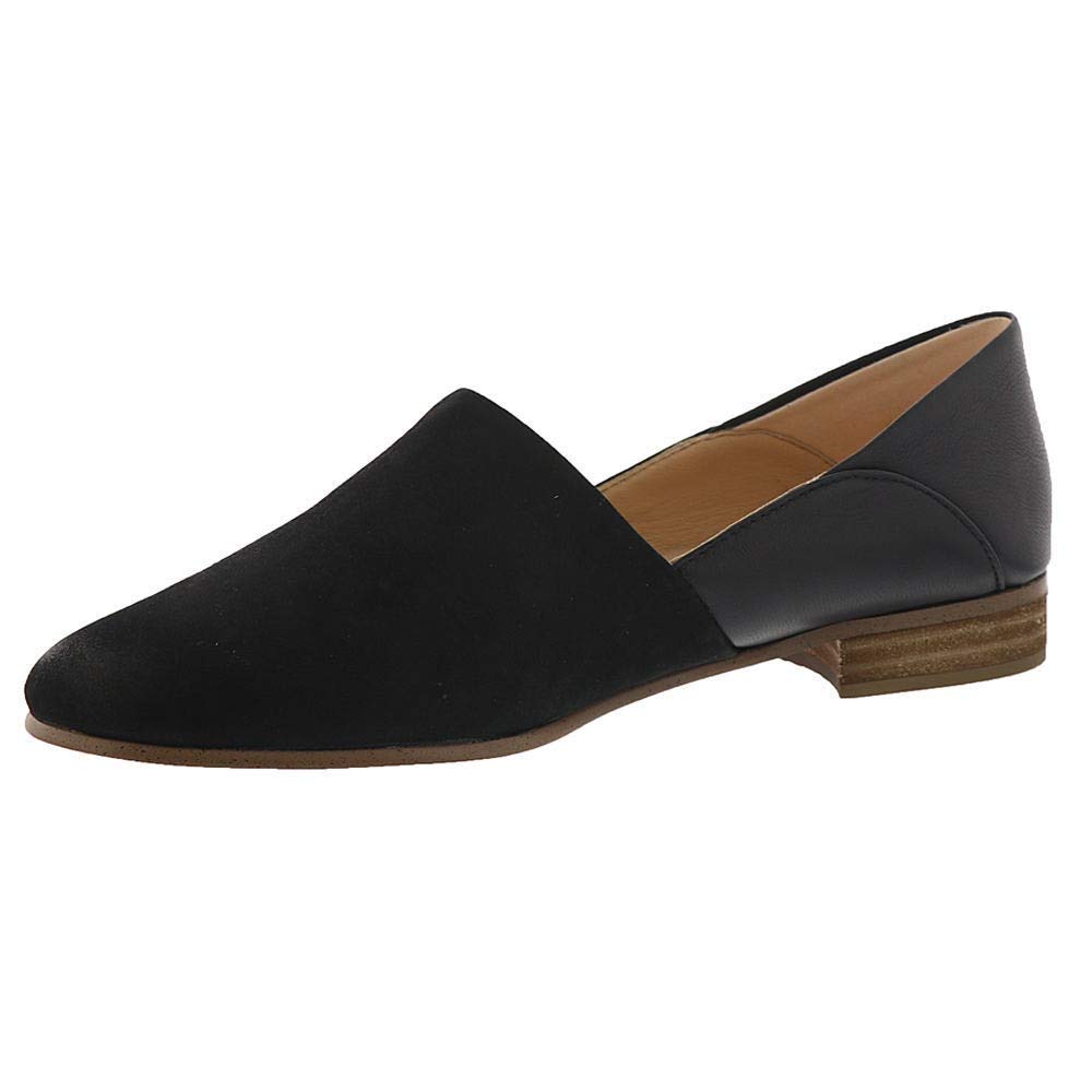 Clarks Women's Pure Tone Loafer Flat - Comfortable Slip-On Shoes for Work, Office & Casual Wear | Breathable Leather Loafers for Women