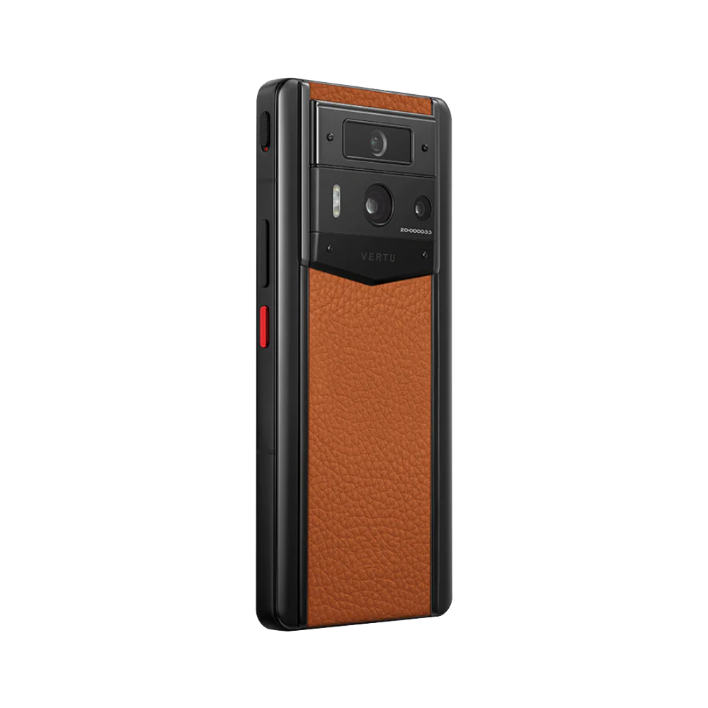 METAVERTU 2 Web3 AI Smartphone - Premium Calfskin Leather, Orange Color | Perfect for Crypto Enthusiasts & Tech Professionals