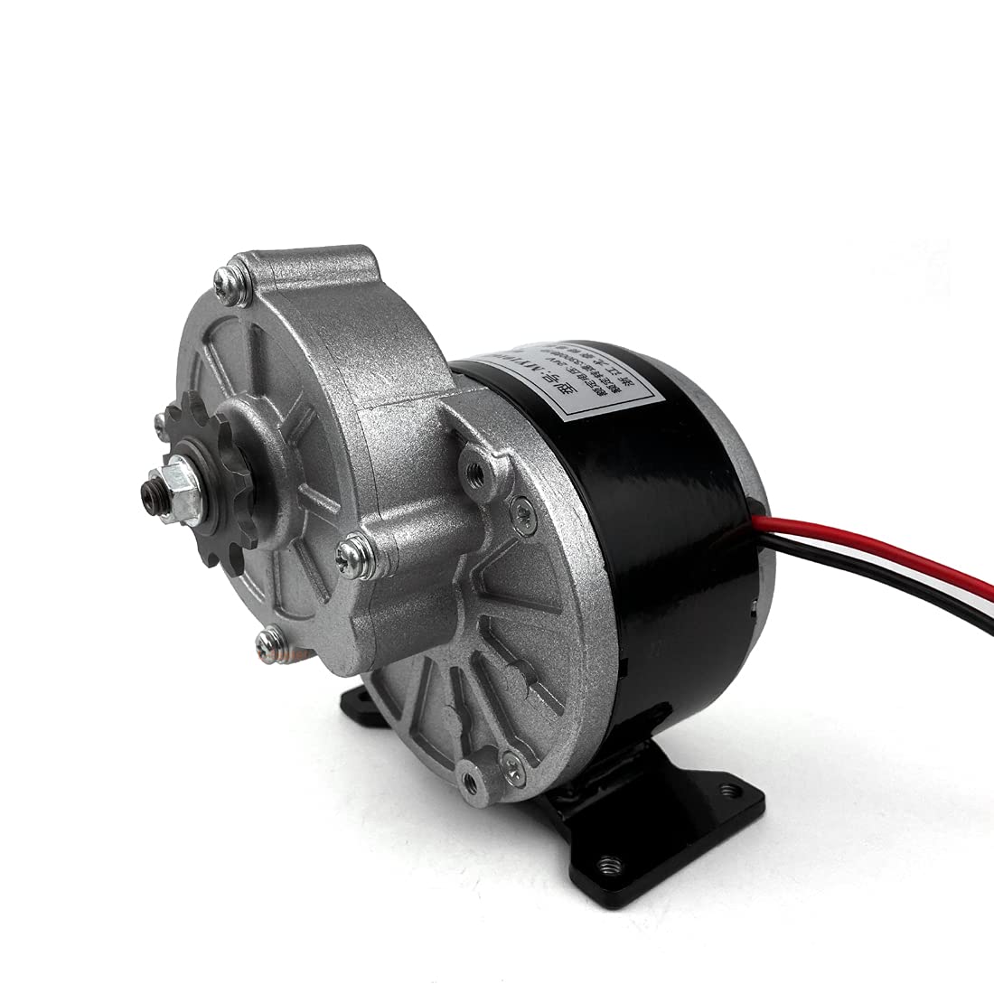 250W Brush Gear Bike Motor Kit - 24V Electric Brush Controller with Foot Pedal Accelerator & Key Switch Voltmeter | Perfect for DIY E-Bike Conversion, Commuting & Outdoor Cycling