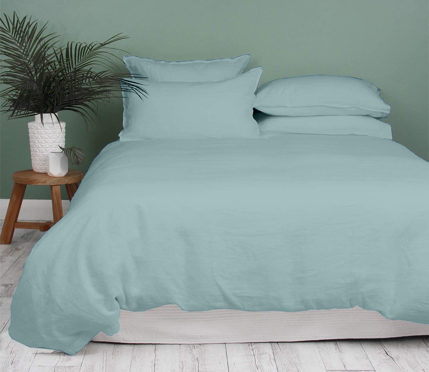 Bluemoon Homes 1000 Thread Count Queen Duvet Cover Set - 100% Egyptian Cotton, Silky Soft & Breathable, Hidden Zipper Closure, Aqua Blue - Perfect for Luxury Bedrooms, Guest Rooms & Vacation Homes (Queen/Full Size, 1 Piece)