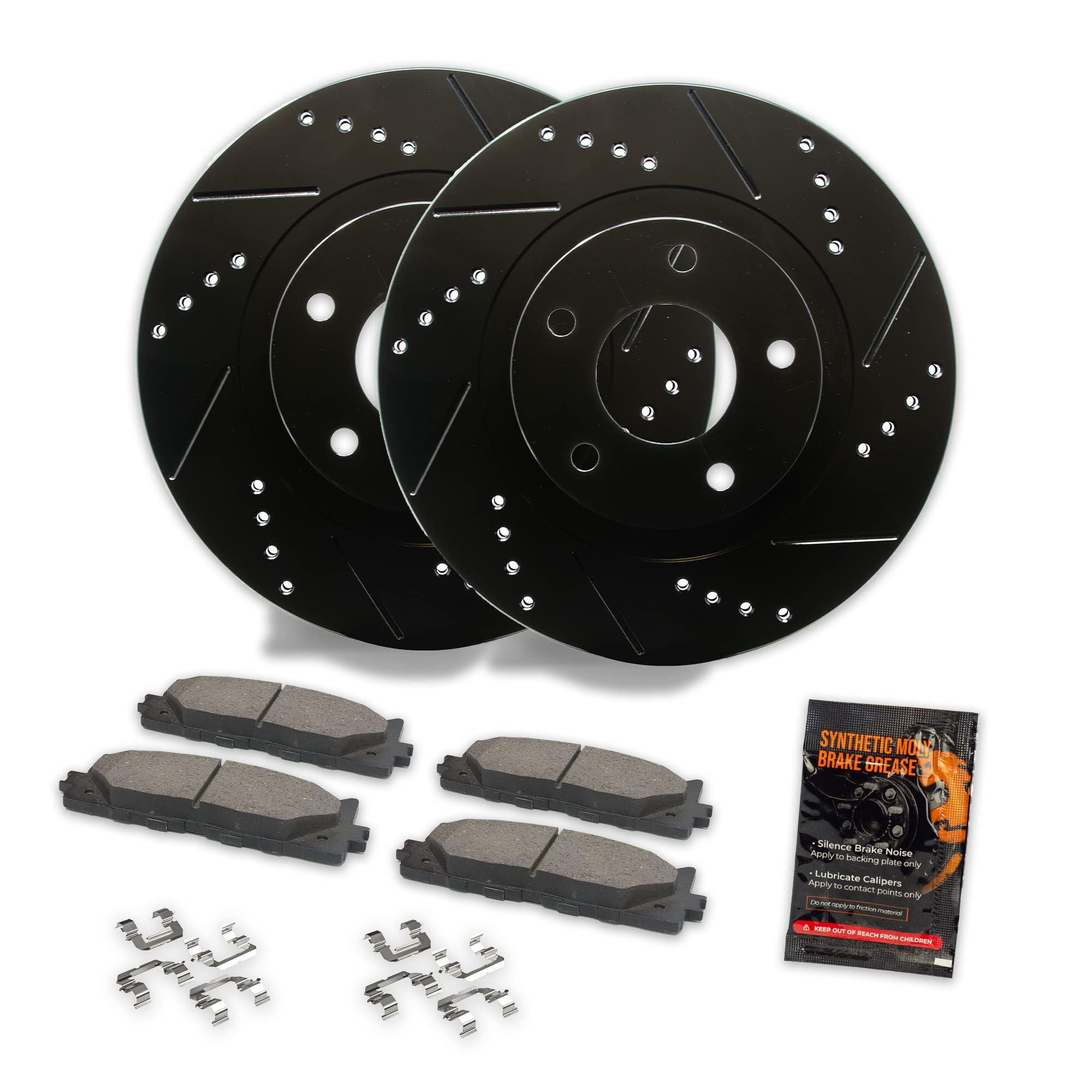 Max Brakes Elite XDS Rotors with Carbon Ceramic Pads KT025381 - High-Performance Brake Kit for Cars, Trucks & SUVs | Perfect for Racing, Off-Roading & Daily Driving