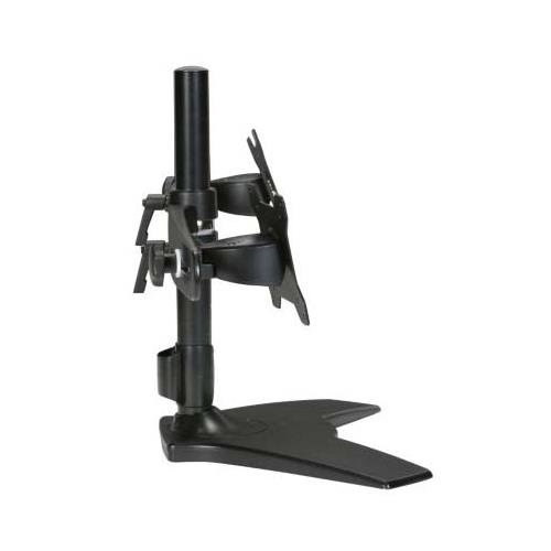 Planar AS2 Black Dual Monitor Stand - Heavy Duty Adjustable Desk Mount for 13-27 Inch Screens - Perfect for Home Office, Gaming & Workstations