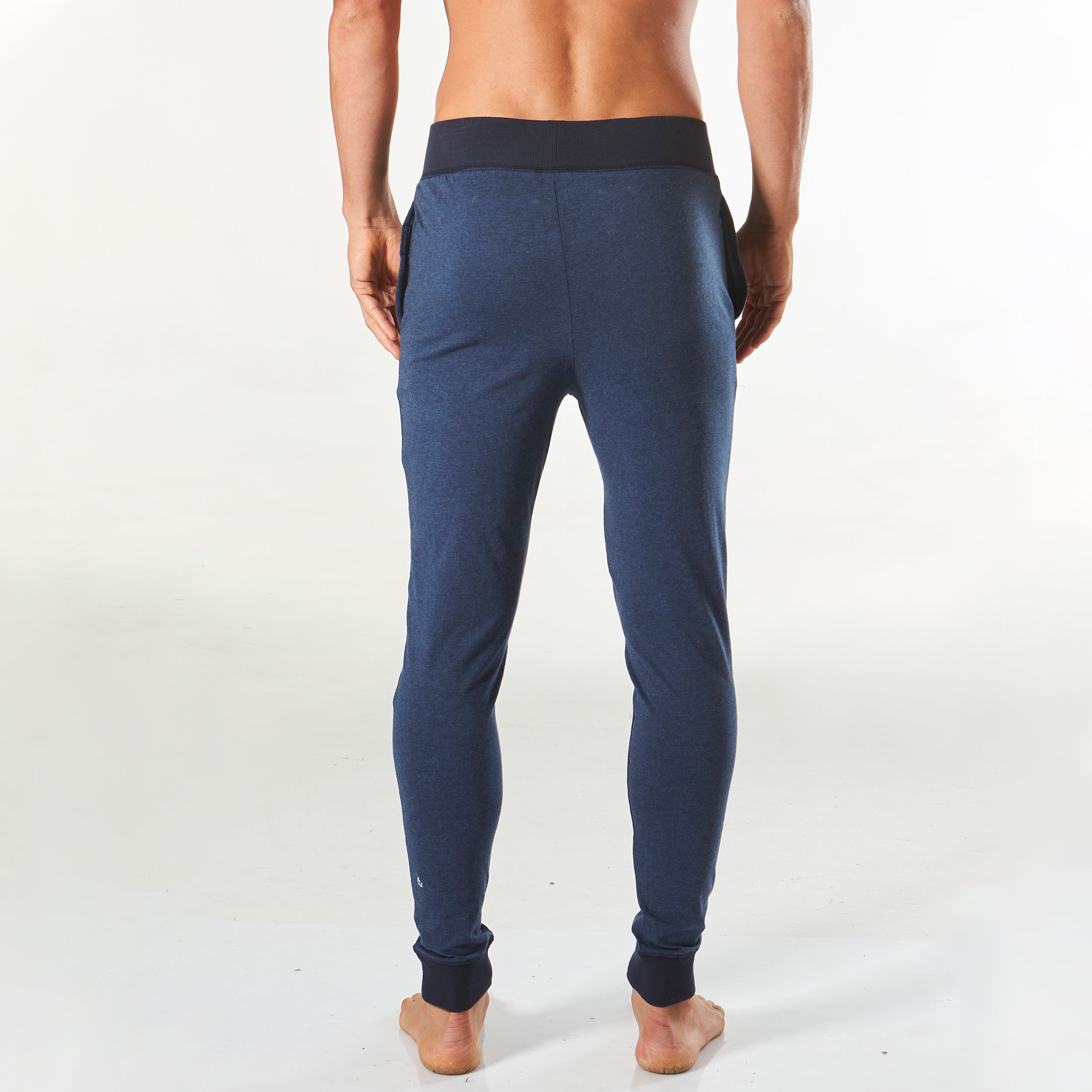Men's Slim Fit Knit Sleep Pants - Soft Denim Marle for Comfortable Lounge & Nightwear