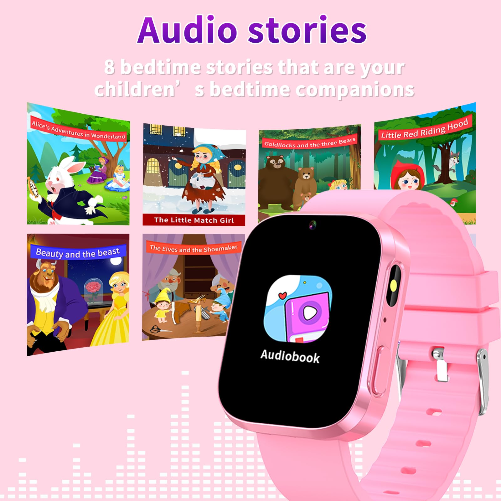 **Kids Smart Watch with Learning Card, Audio Story, 31 Games, HD Camera, Music Player & Pedometer - Educational Toy for Boys & Girls Ages 4-10 (Pink) - Perfect for School, Playtime & Birthday Gifts**