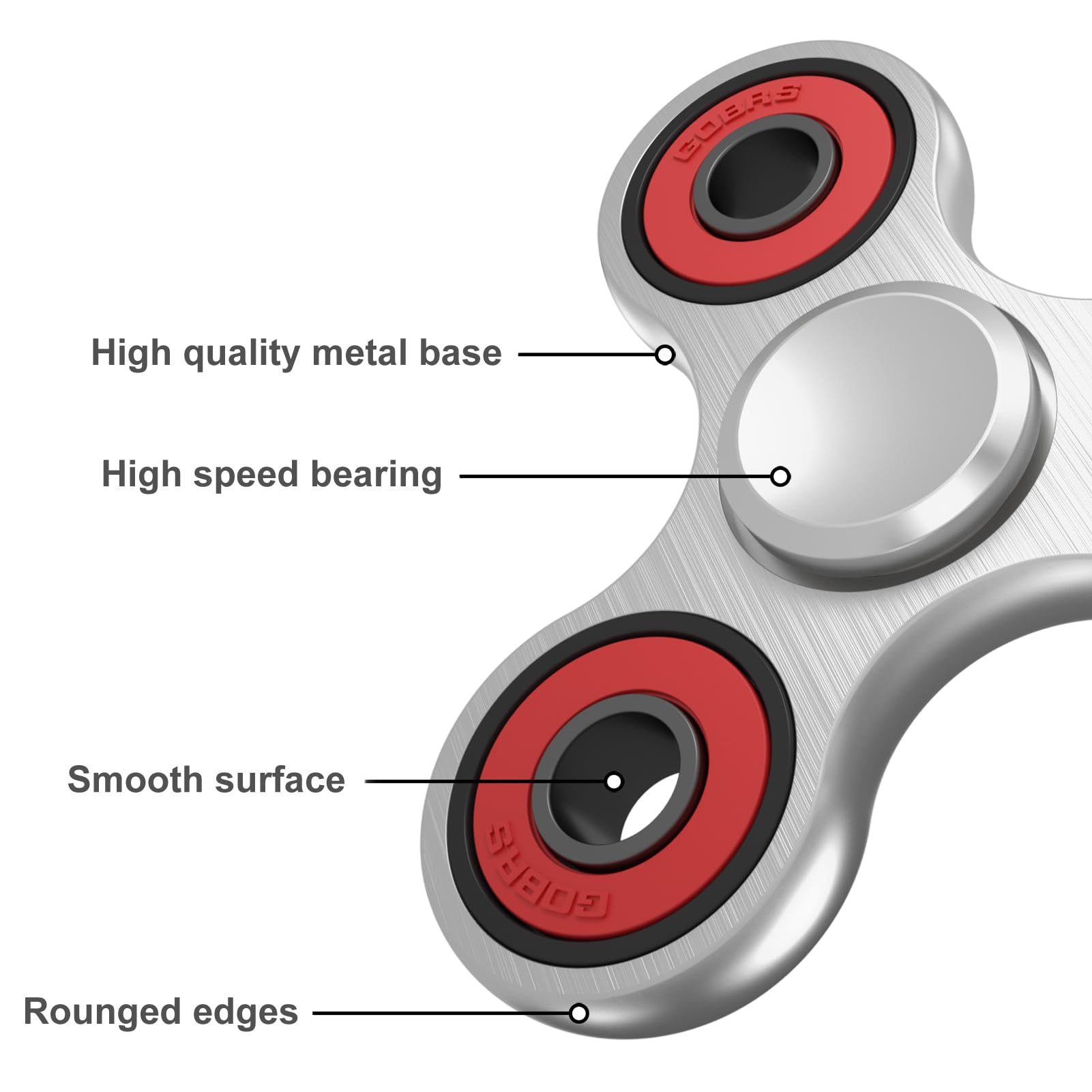 ATESSON Premium Metal Fidget Spinner Toy - High-Speed Durable Bearing for Stress Relief, ADHD & Anxiety Focus - Fun EDC Hand Spinner for Kids & Adults - Perfect for Office, School & Travel Use