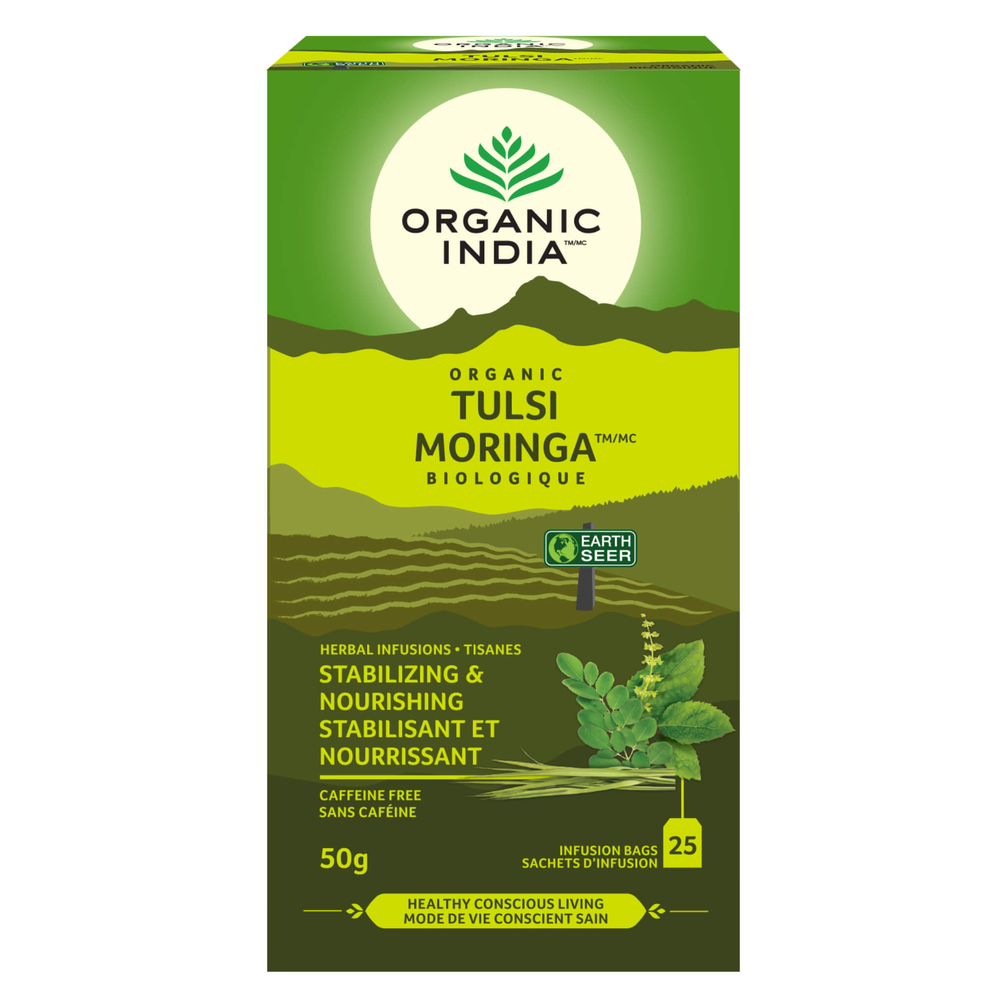 Organic Tulsi Moringa Herbal Tea Infusion - Natural Stress Relief & Immune Support - Perfect for Morning Boost or Evening Relaxation