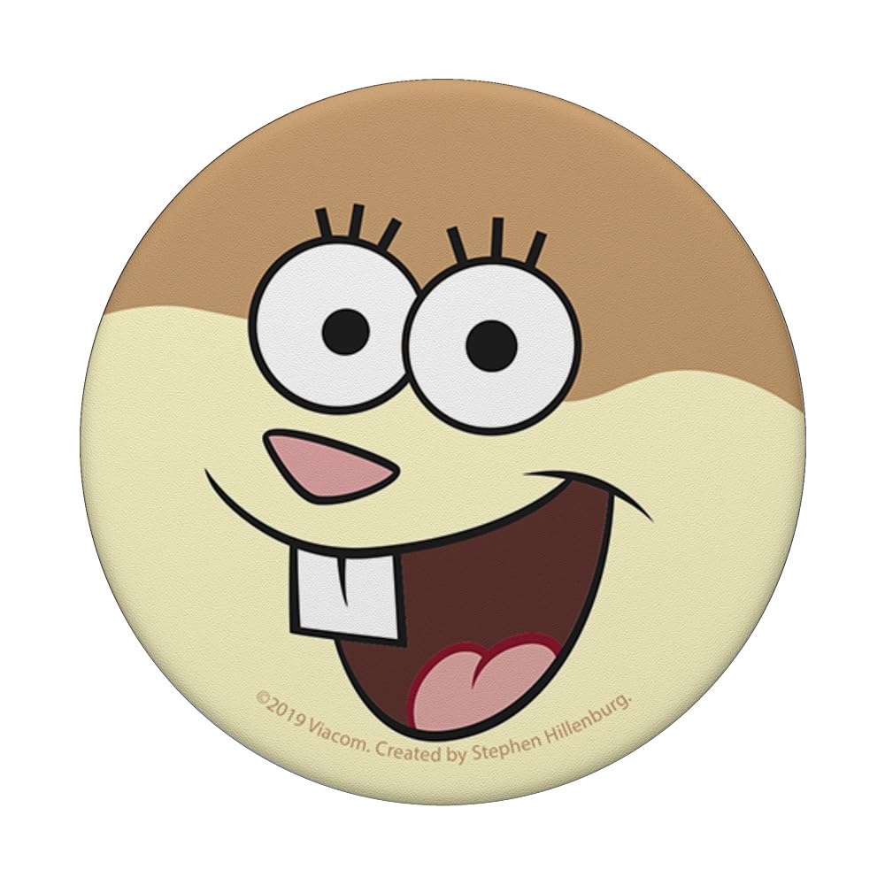 SpongeBob SquarePants Sandy Cheeks Big Face PopSocket - Standard PopGrip Phone Grip & Stand for iPhone, Samsung, and More - Perfect for Fans, Kids, and Cartoon Lovers