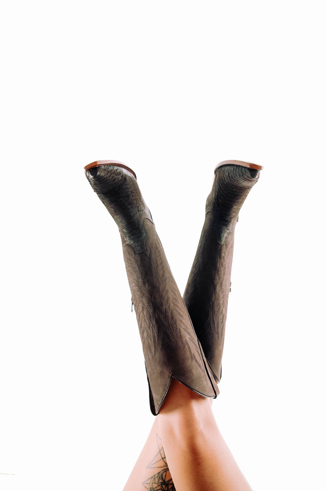 Presley Matte Python Tall Snip Toe Cowgirl Boots for Women - Western Fashion Riding Boots with Pointed Toe | Perfect for Country Concerts, Rodeos & Cowgirl Outfits